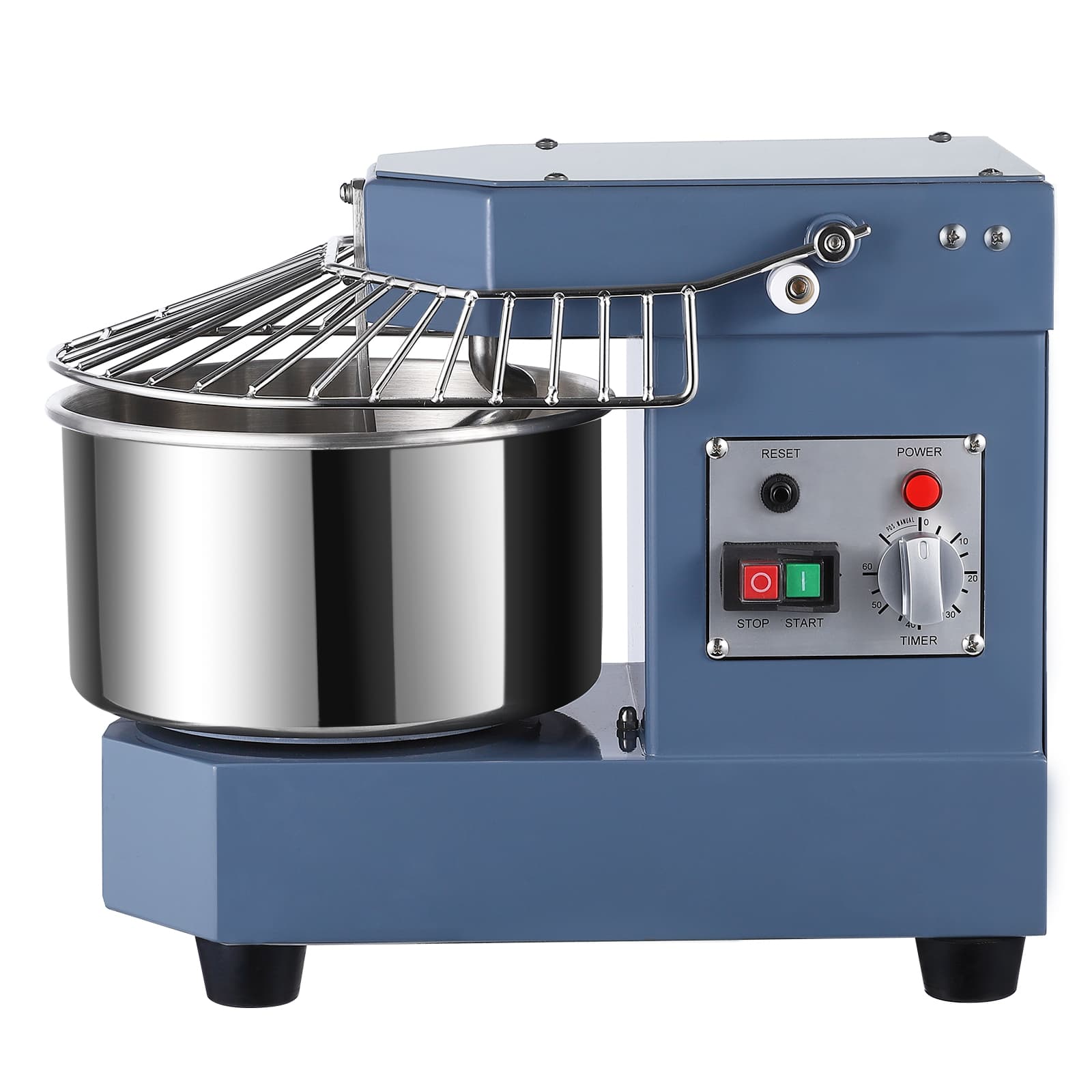 Qeetex CJ-PHO-0Z53JHXB Commercial Dough Mixer 8QT with Timer Function 450W Commercial Food Mixer Dual Rotary Dough Kneader with Food Grade Stainless Steel Bowl Safety Cover