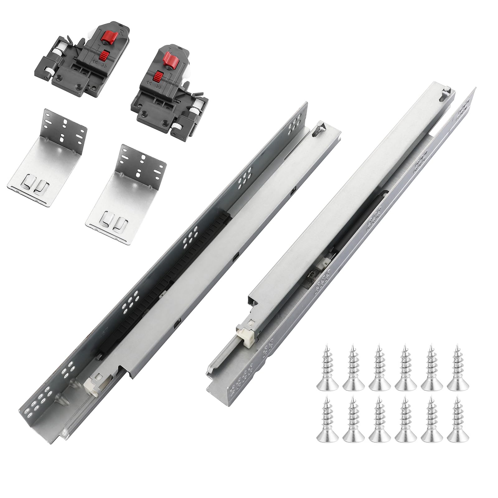 LILILIAN FMY 21 Inch Undermount Soft Close Drawer Slides Bottom Mount ...