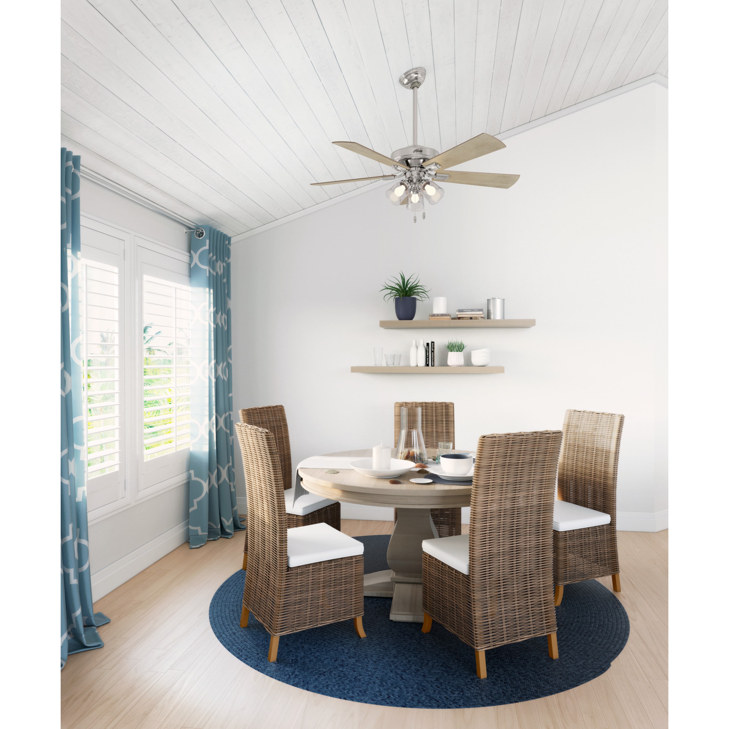 52'' Brushed Nickel Ceiling Fan with LED Lights