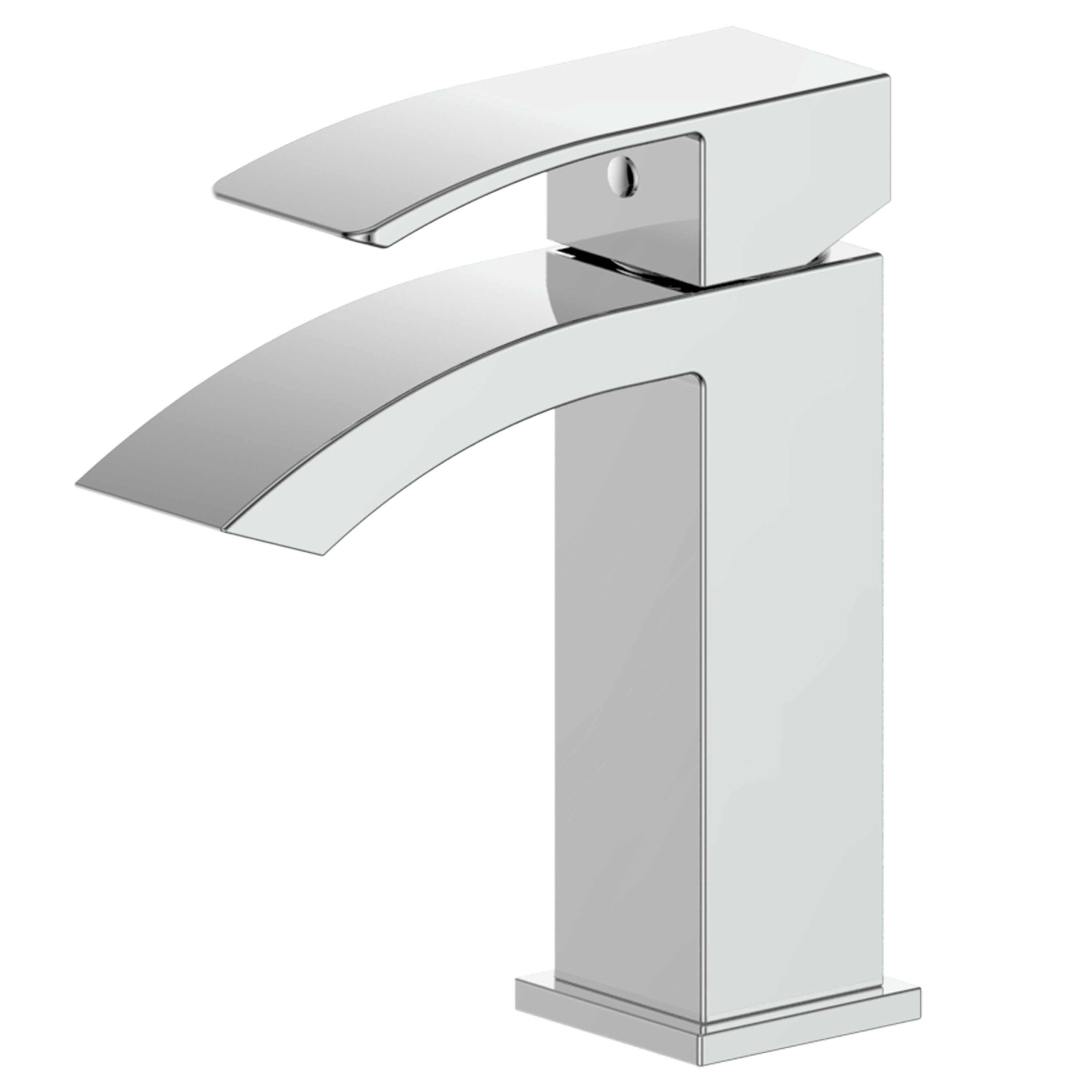 ZLINE KITCHEN & BATH ZEP-BF-CH Zephyr Chrome 4-in centerset 1-handle Mid-arc Residential Handle Bathroom Sink Faucet with Drain
