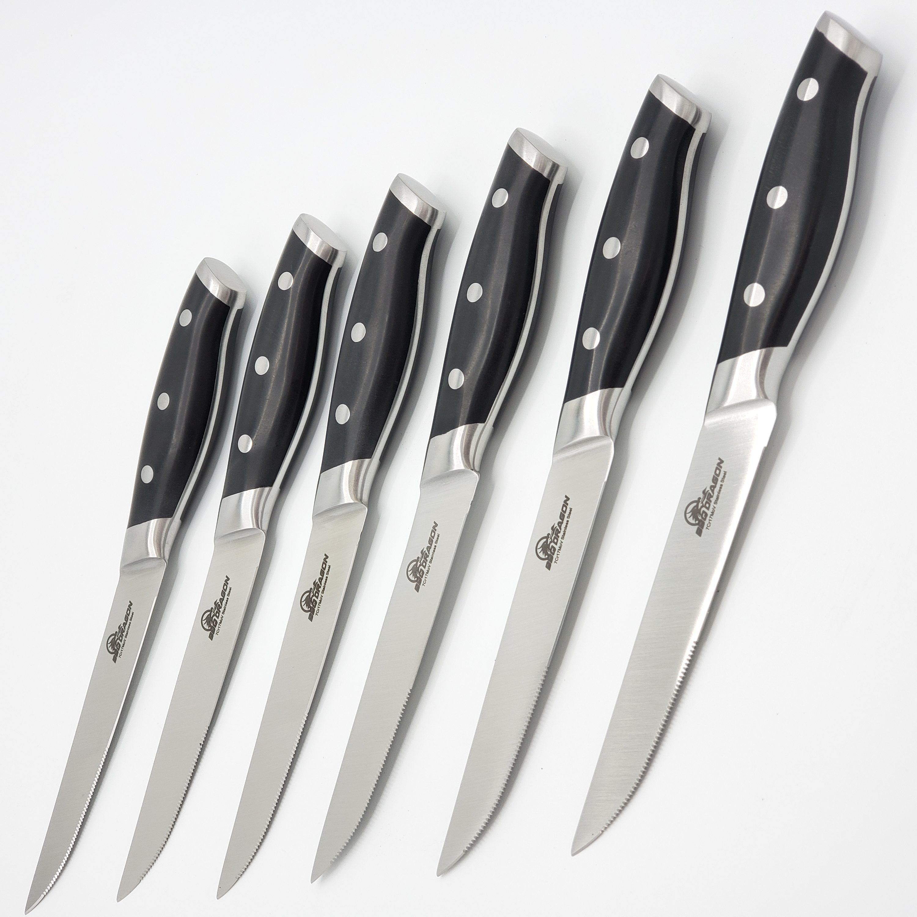 6 Piece Stainless Steel Steak Knife Sharp Professional Kitchen Chef Knives  Set