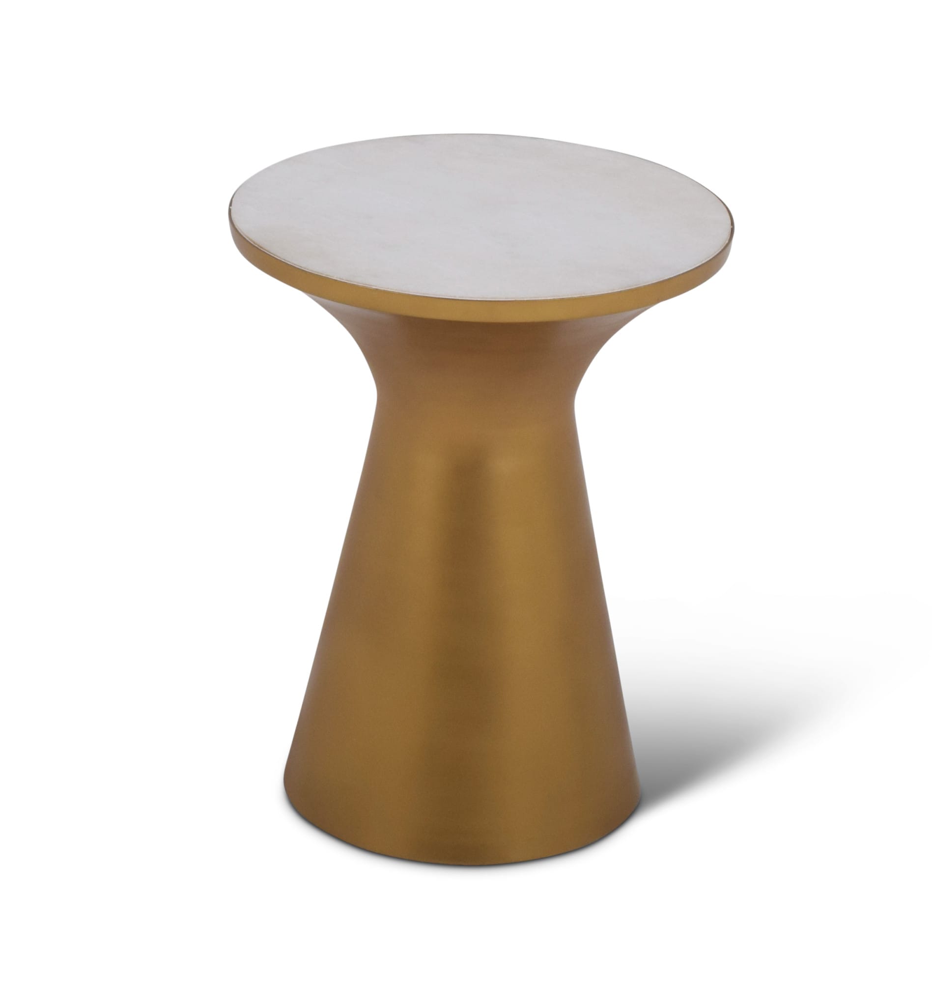 Steve Silver JP160T 16-Inches W x 20.5-Inches H White Faux marble Round Midcentury End Table
