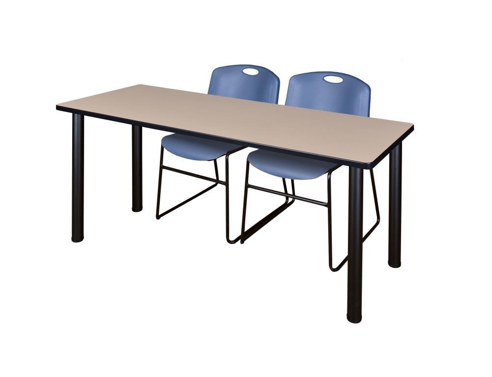 Regency MT7224BEBPBK44BE Training Off-white 4-Person Training Table (72-in W x 29-in H)