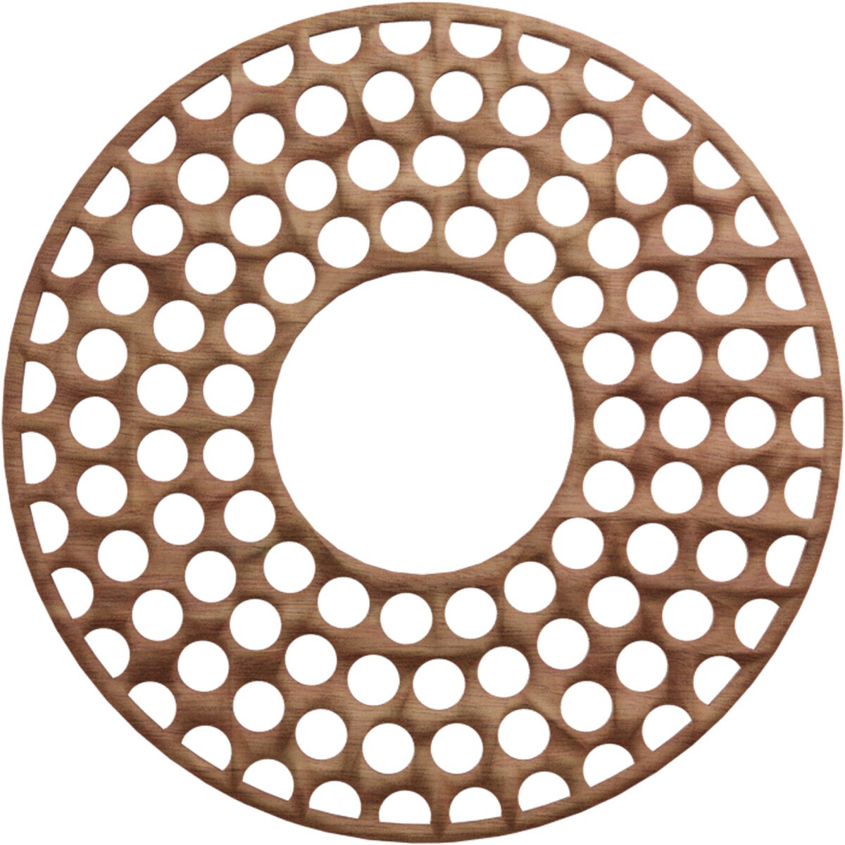Ekena Millwork CMWP20X20X0375FFWA Fink Fretwork Pierced 20-in W x 20-in L Modern Walnut Wood Whole Ceiling Medallion