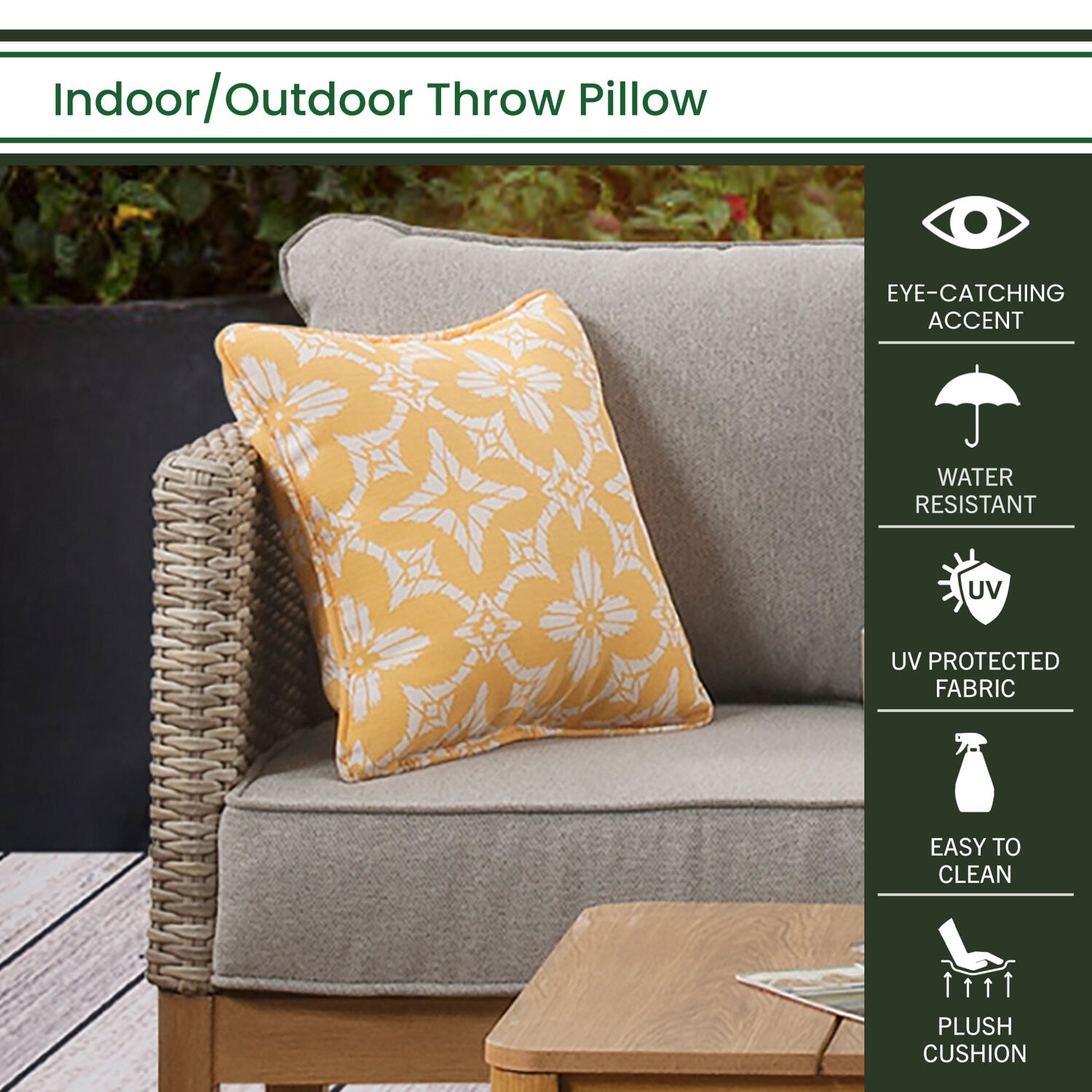 Hanover HANTPFLOR-YEL Outdoor-Accent-Pillows - View #3