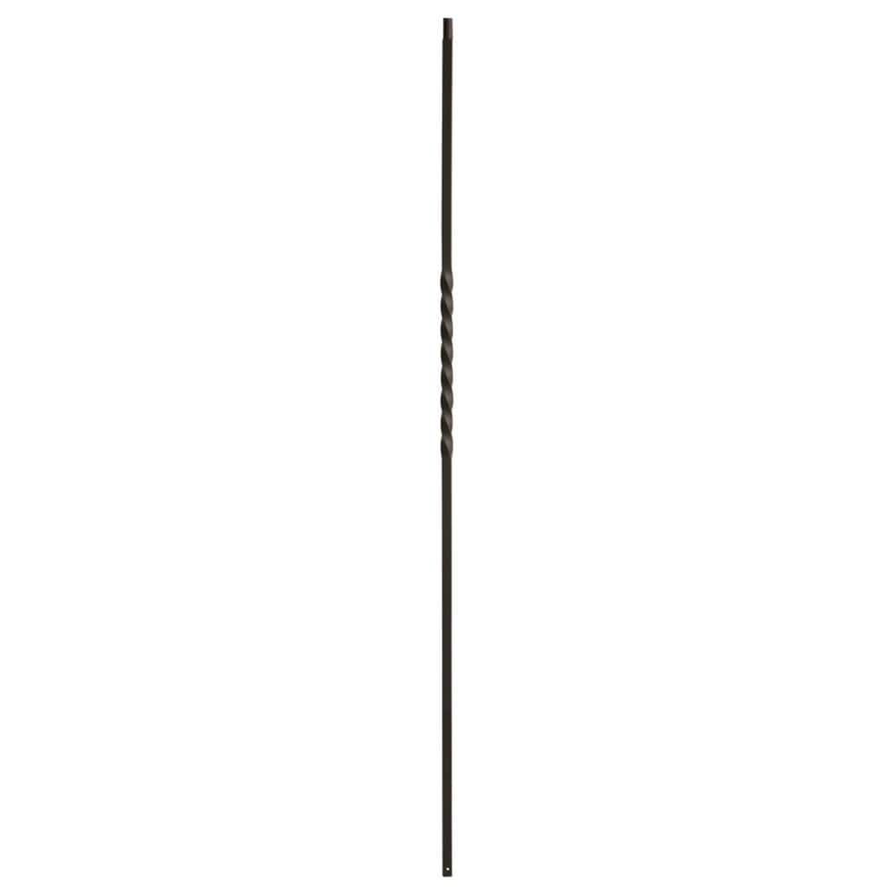 L.J. Smith Stair Systems M 658 44 ETHSM 44-in x 0.5-in Black Wrought Iron Square Top Single Twist Stair Baluster