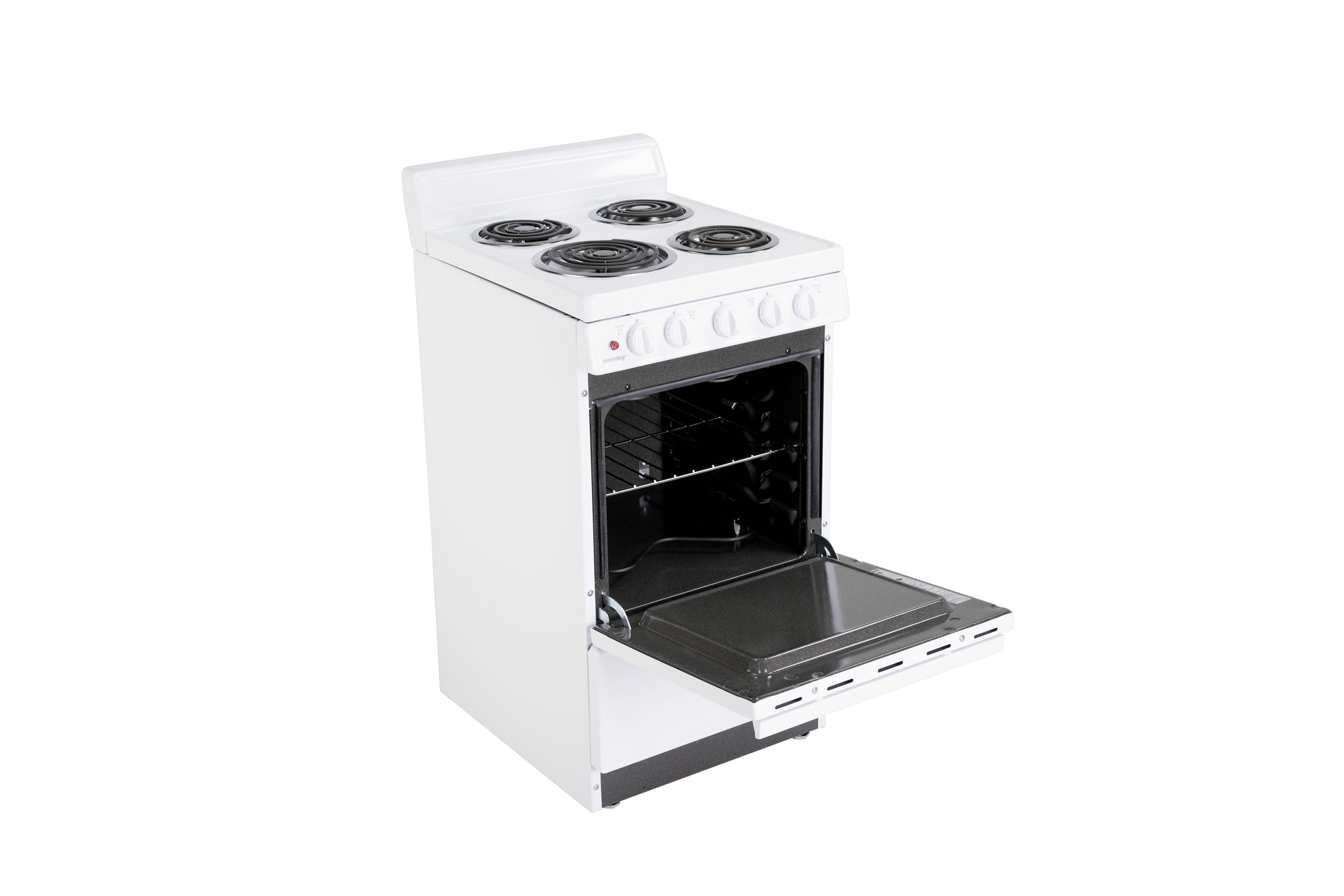 Holiday 20-in 4 Burners 2.4-cu ft Freestanding Electric Range (White) in  the Single Oven Electric Ranges department at