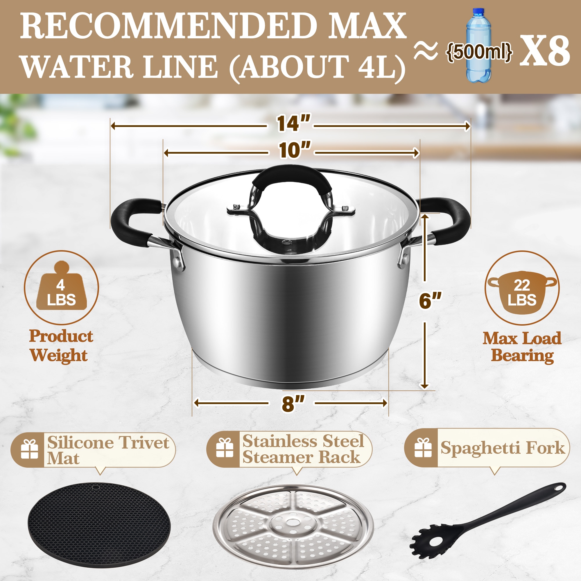 ARC Advanced Royal Champion ARC Stainless Steel Grill Pan - Premium Quality Steamer  Pot for Tamales, Seafood, Salmon, Crawfish, Clams, and Vegetables -  Removable Steamer Insert - Ideal Cooking Pot for Deep