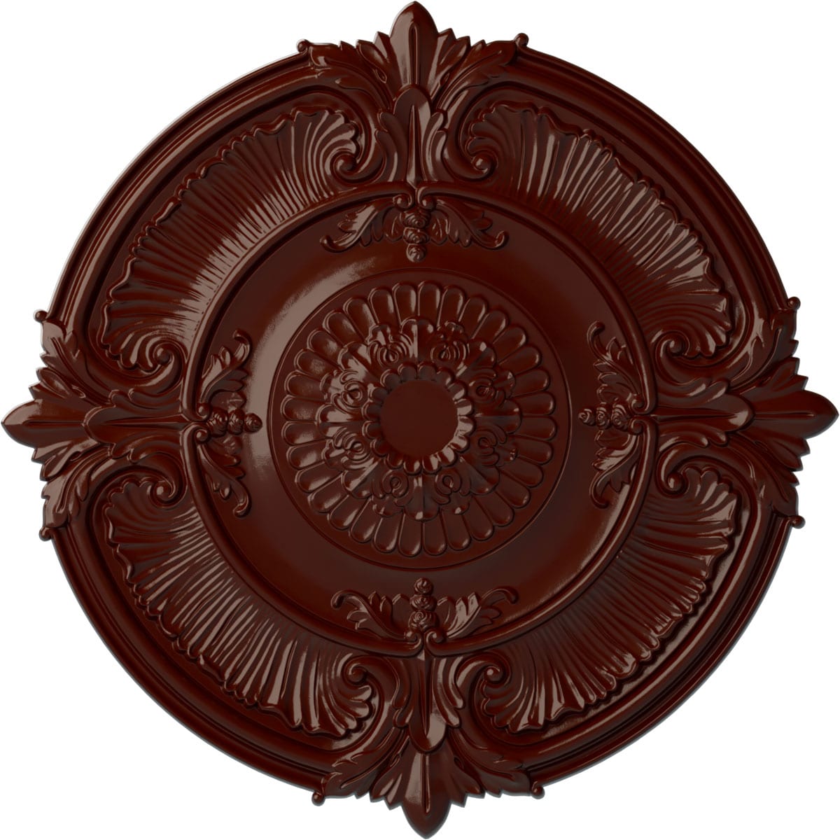 Ekena Millwork CM53ATBMF Attica Acanthus Leaf 55-in W x 55-in L Painted Brushed Mahogany Polyurethane Whole Ceiling Medallion