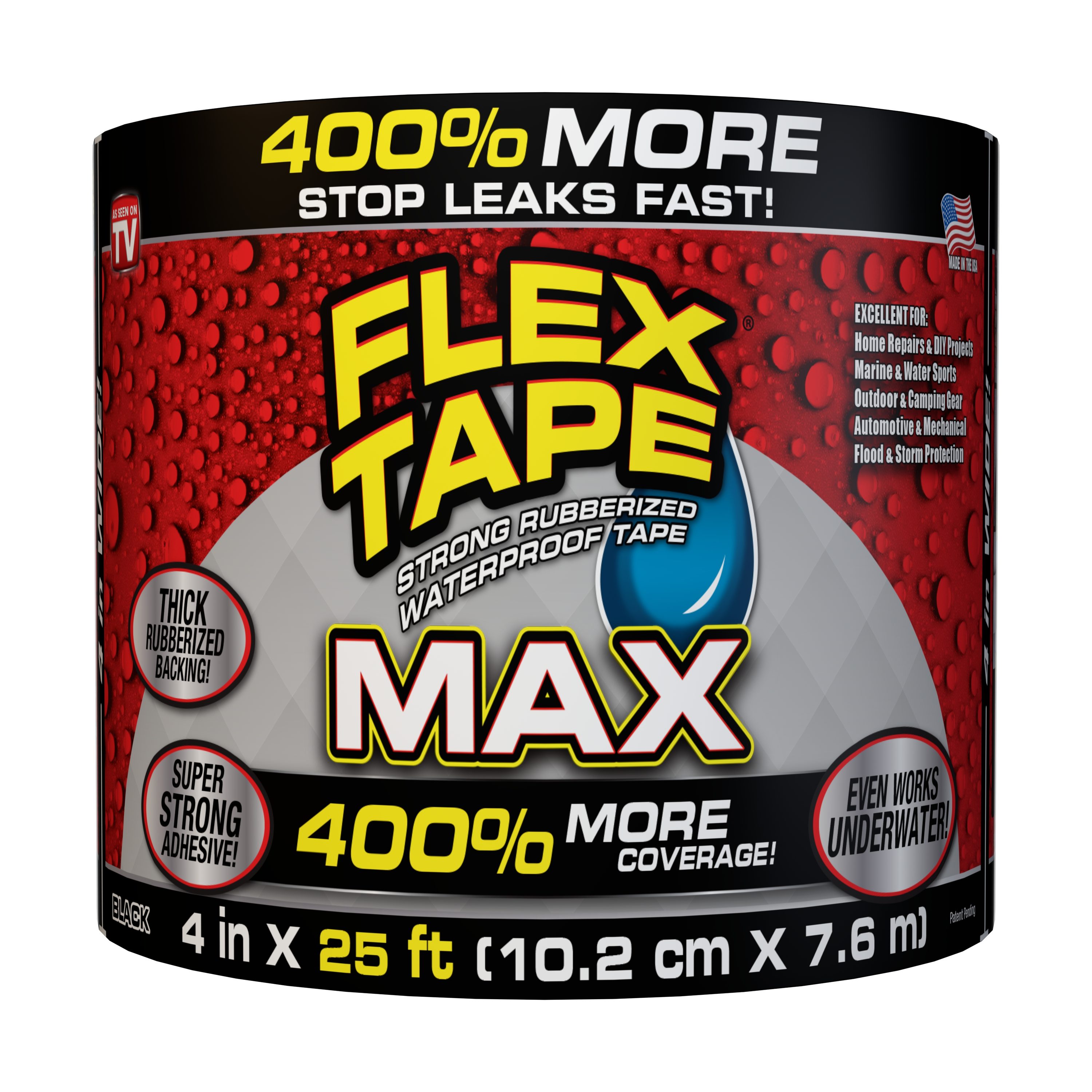 Flex Tape, 4 in x 5 ft, Clear, Original Thick Flexible Rubberized  Waterproof Tape - Seal and Patch Leaks, Works Underwater, Indoor Outdoor  Projects 
