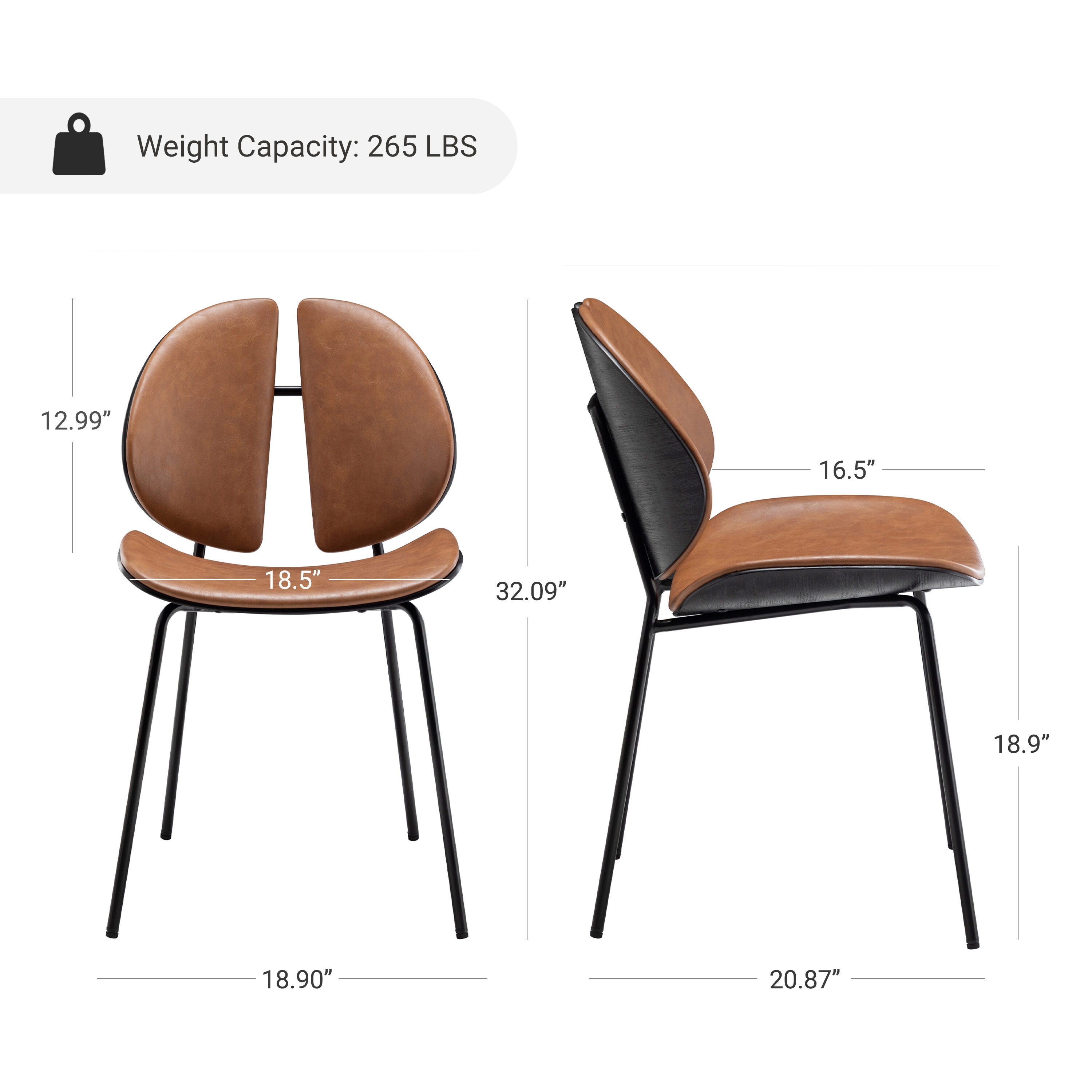 Art Leon CC083-2-BR-PU chairs - View #9