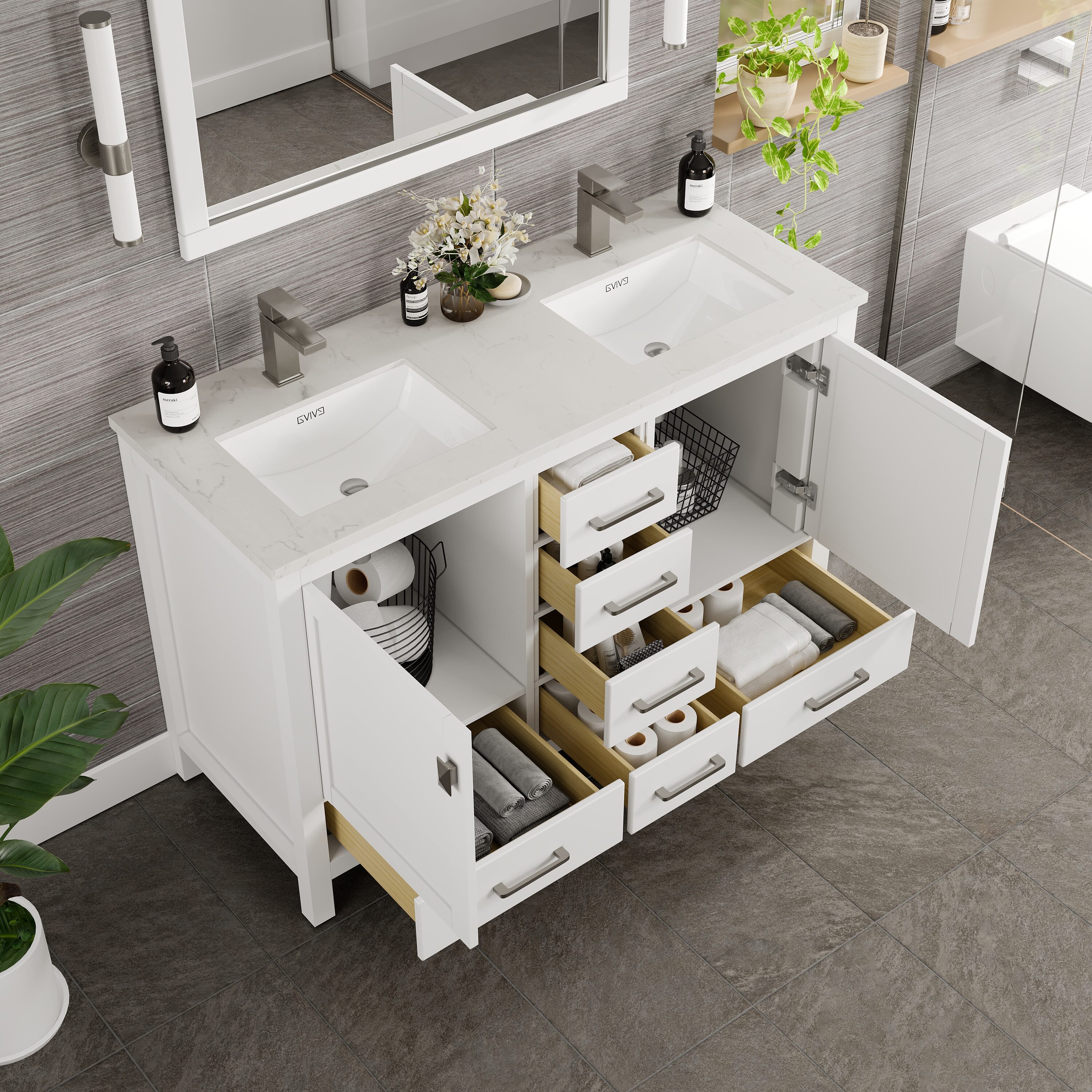 Eviva TVN414-48X18WH-DS Bath-Vanity-Combo - View #4