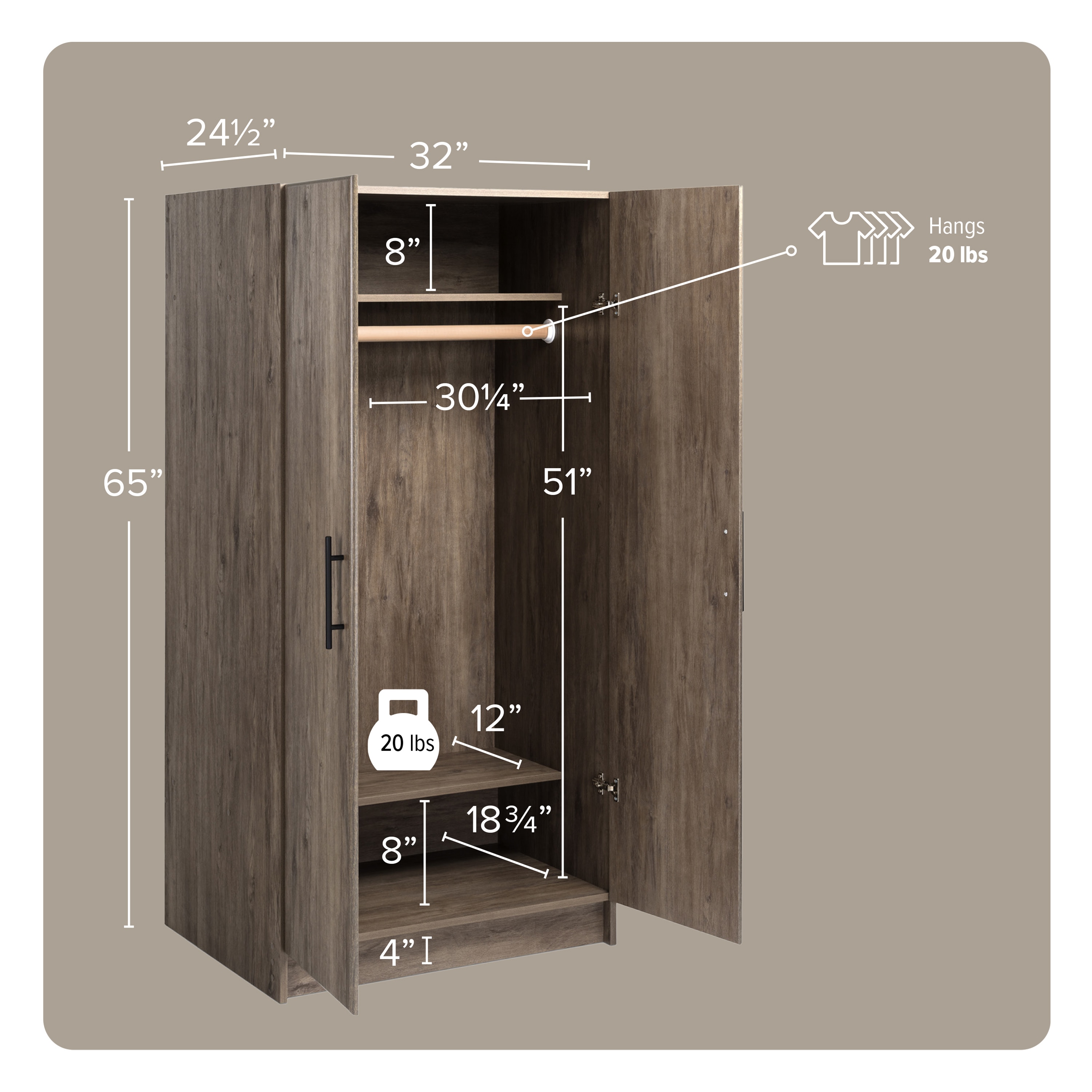 Prepac DEW-3264 Utility-Storage-Cabinets - View #2