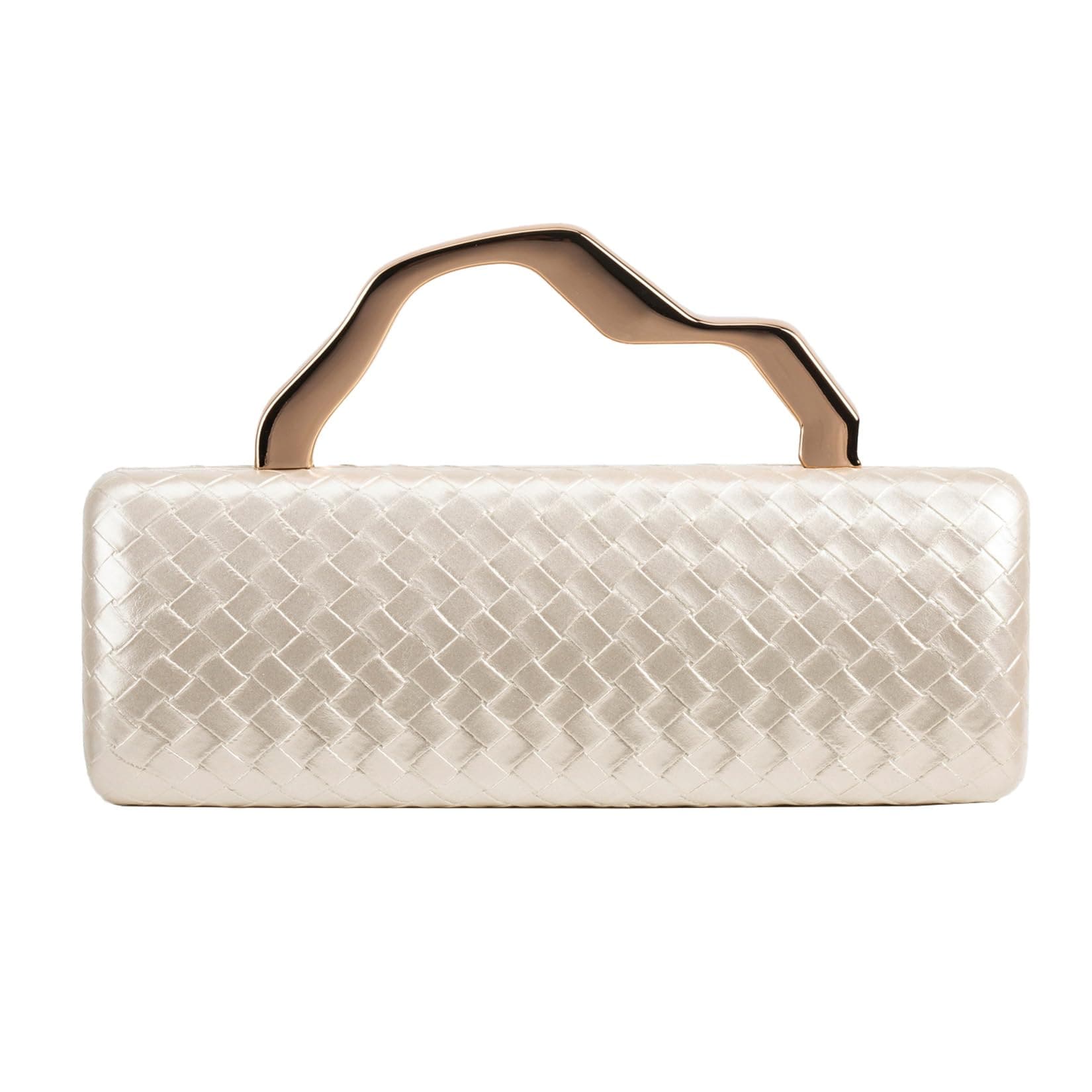 Garvee PU Leather Purses for Women Woven Texture Women's Evening Handbags with Dectachable Chain Geometric Pattern Evening Bag for Party Wedding Prom Cocktail Formal