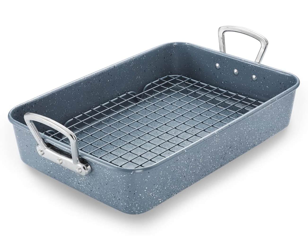 Aoibox  15 75 in Carbon Steel Nonstick Roasting Pan with Removable Rack and Dual Riveted Handles 500F Oven Safe