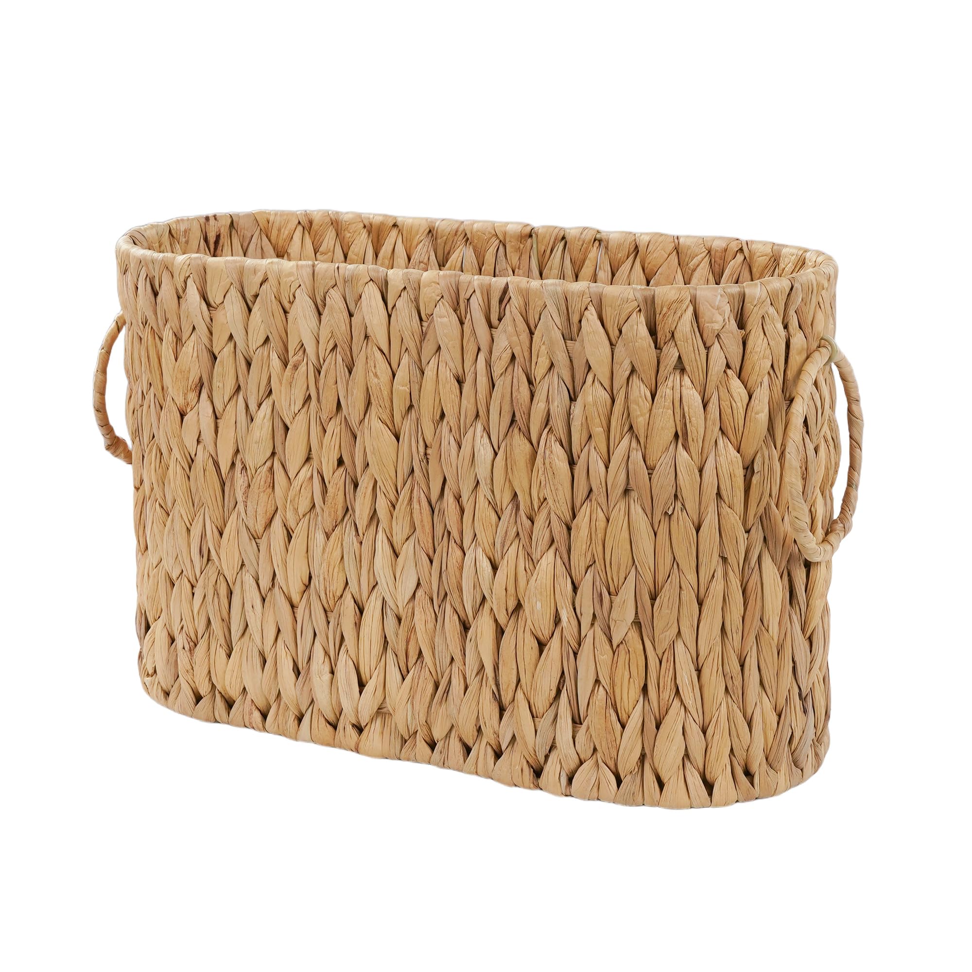 Aoibox  Water Hyacinth Toilet Paper Storage Basket for Up to 6 Mega Rolls Woven Wicker Bathroom Organizer Natural