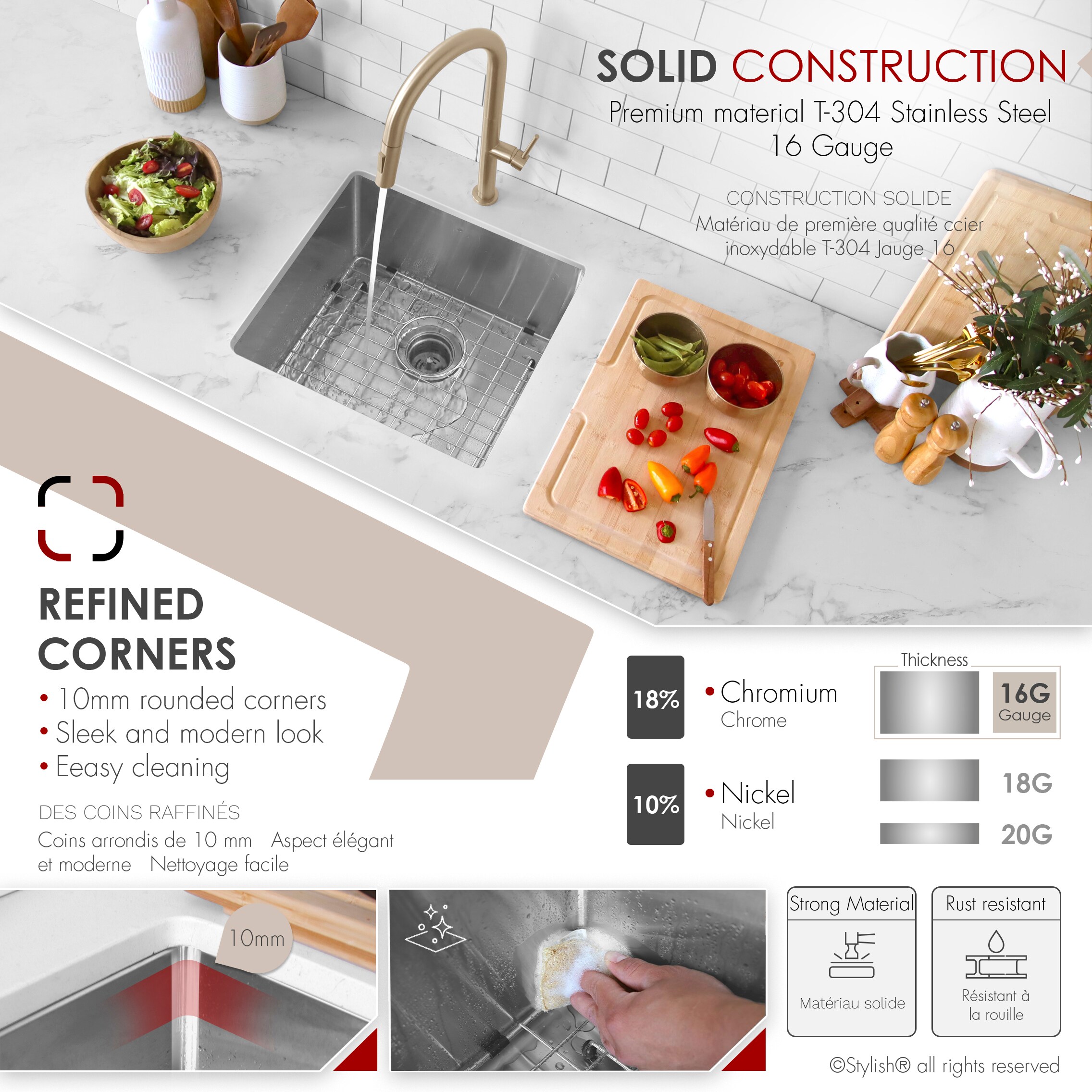 Stylish S-308XG1 Kitchen-Sinks - View #3