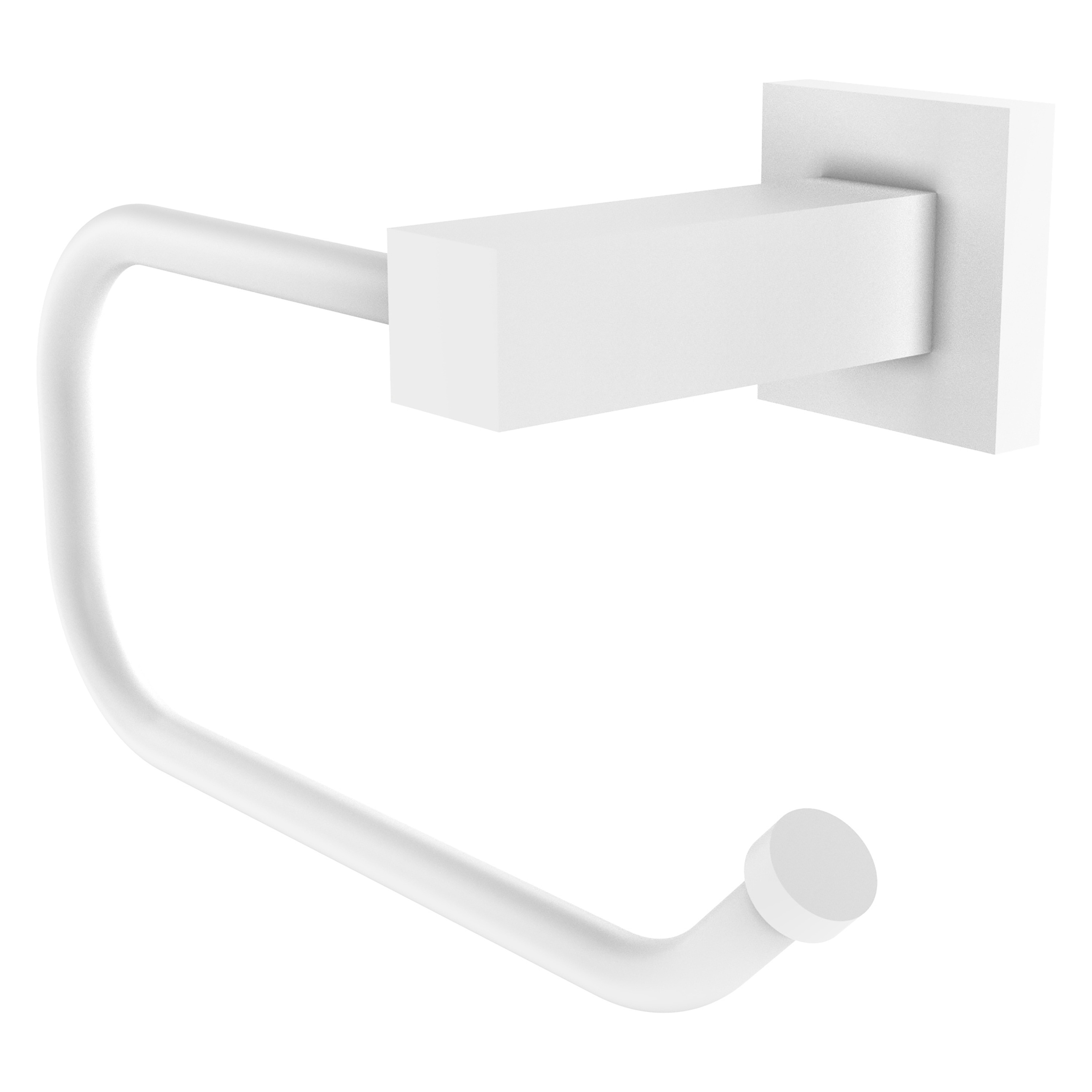 Allied Brass MT-24E-WHM Montero Matte White Wall mount Single post Toilet Paper Holder 1 -Rolls with Storage