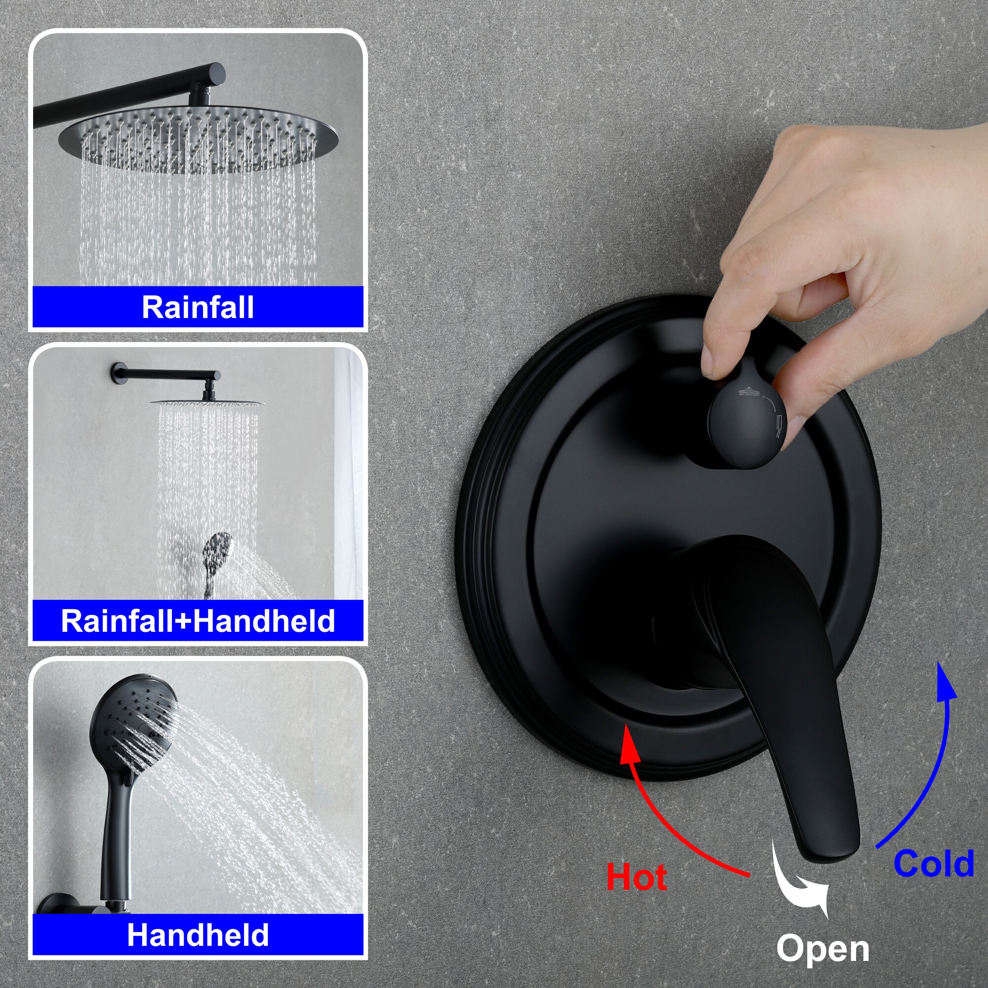 WELLFOR ZQ8002B Showerhead-Bar-Panels - View #6