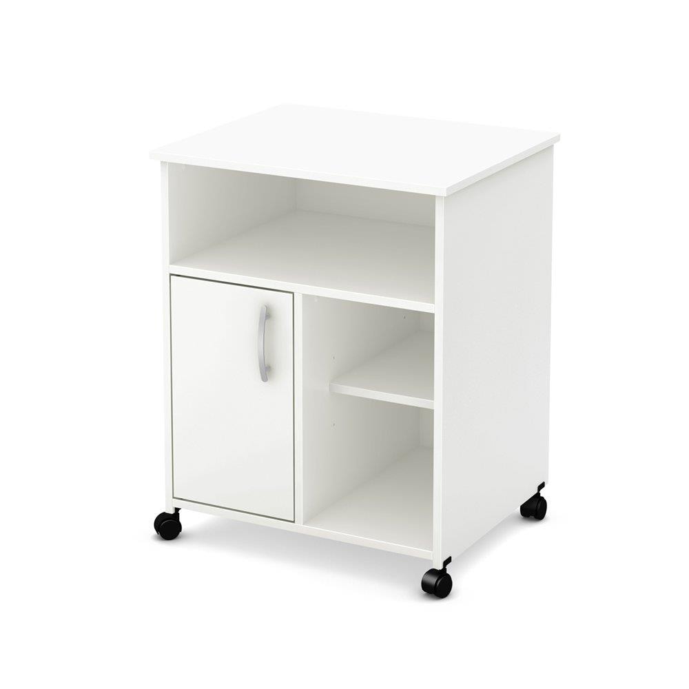 South Shore Furniture 7250B1 White Composite Base with Wood Laminate Top Microwave Cart (19.5-in x 23.5-in x 29.5-in)