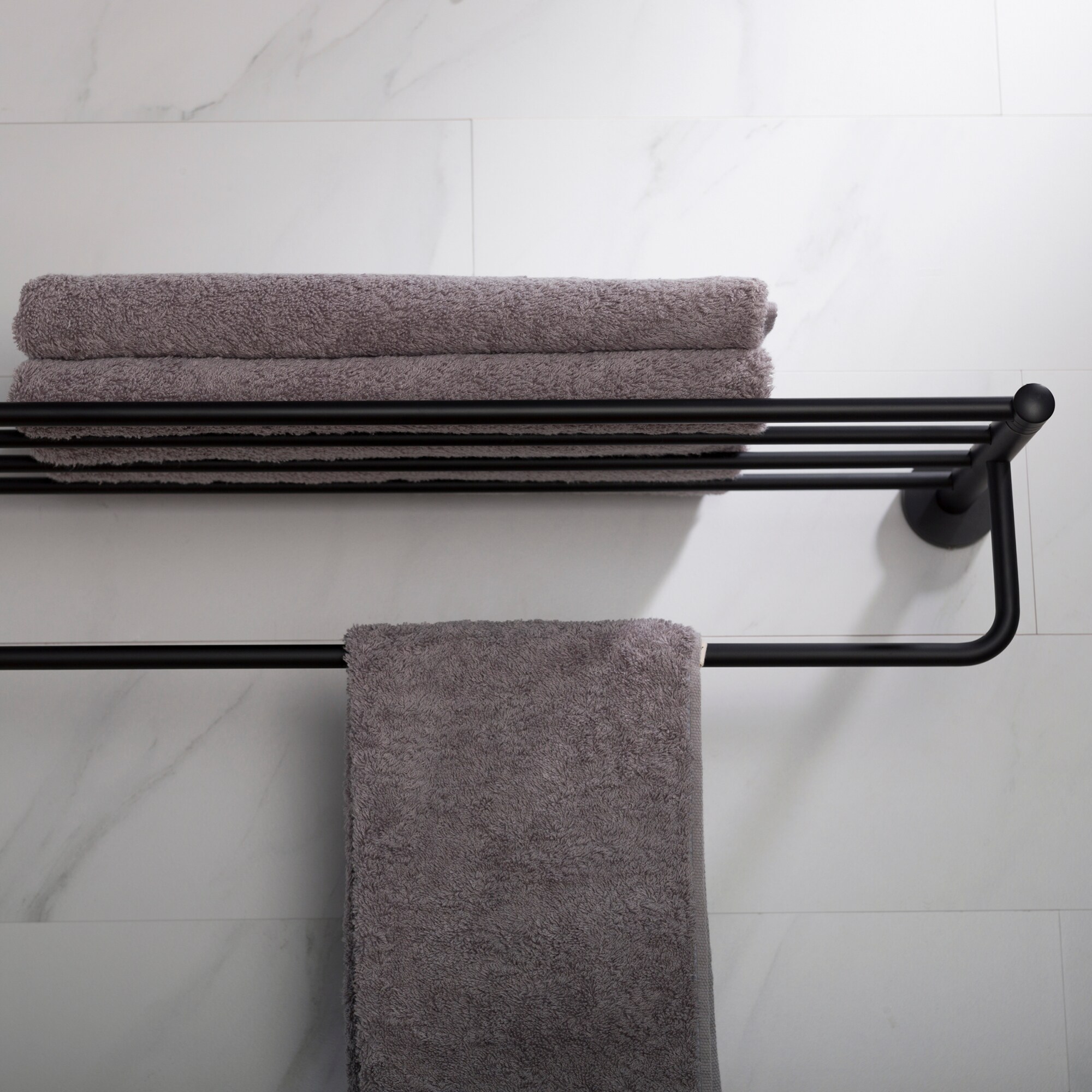 KRAUS Elie Bathroom Shelf with Towel Bar, Matte Black Finish, KEA-18842MB - 4