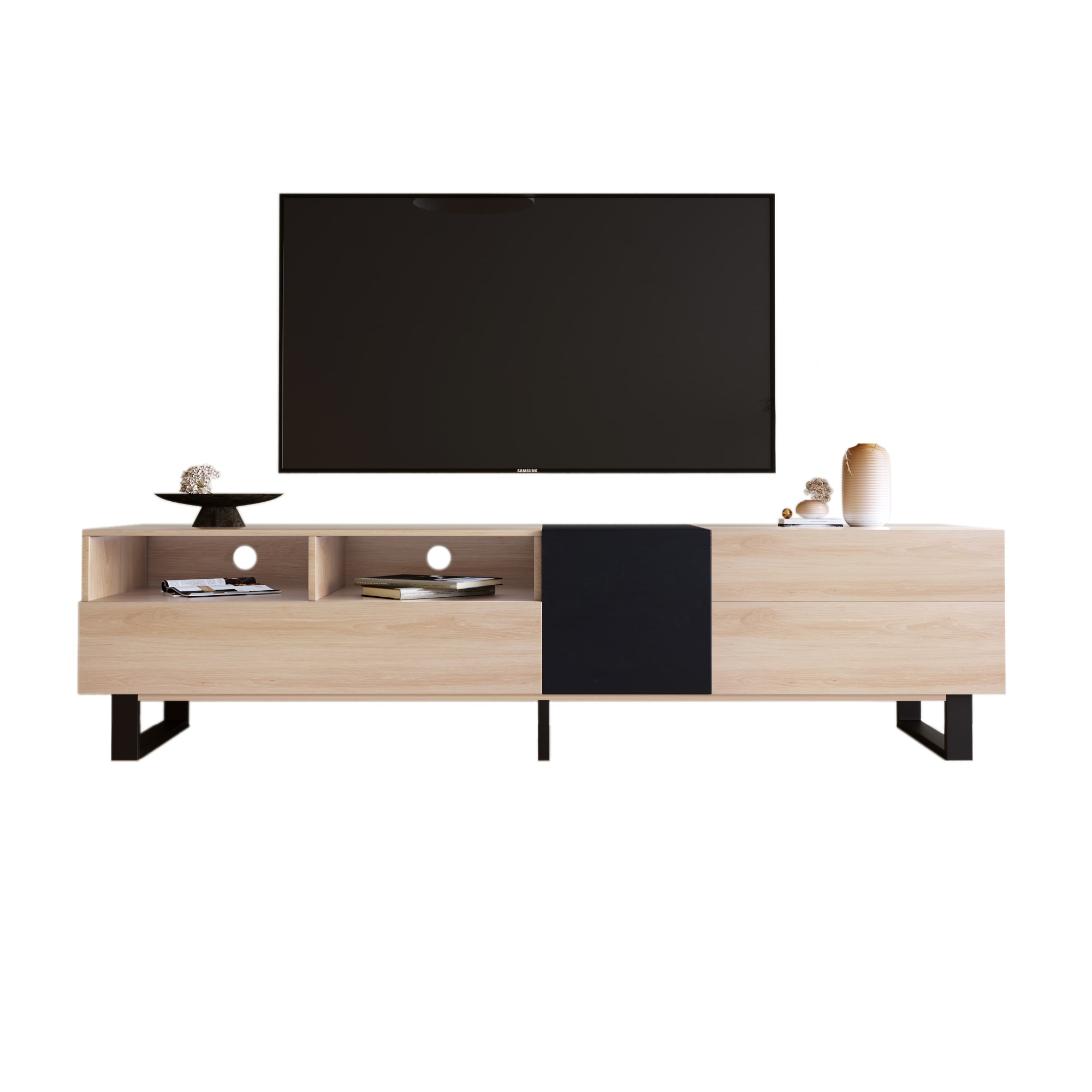 Maocao Hoom - Modern/Contemporary Natural Wood 70.9-in W TV stand ( Accommodates TVs up to 80-in )
