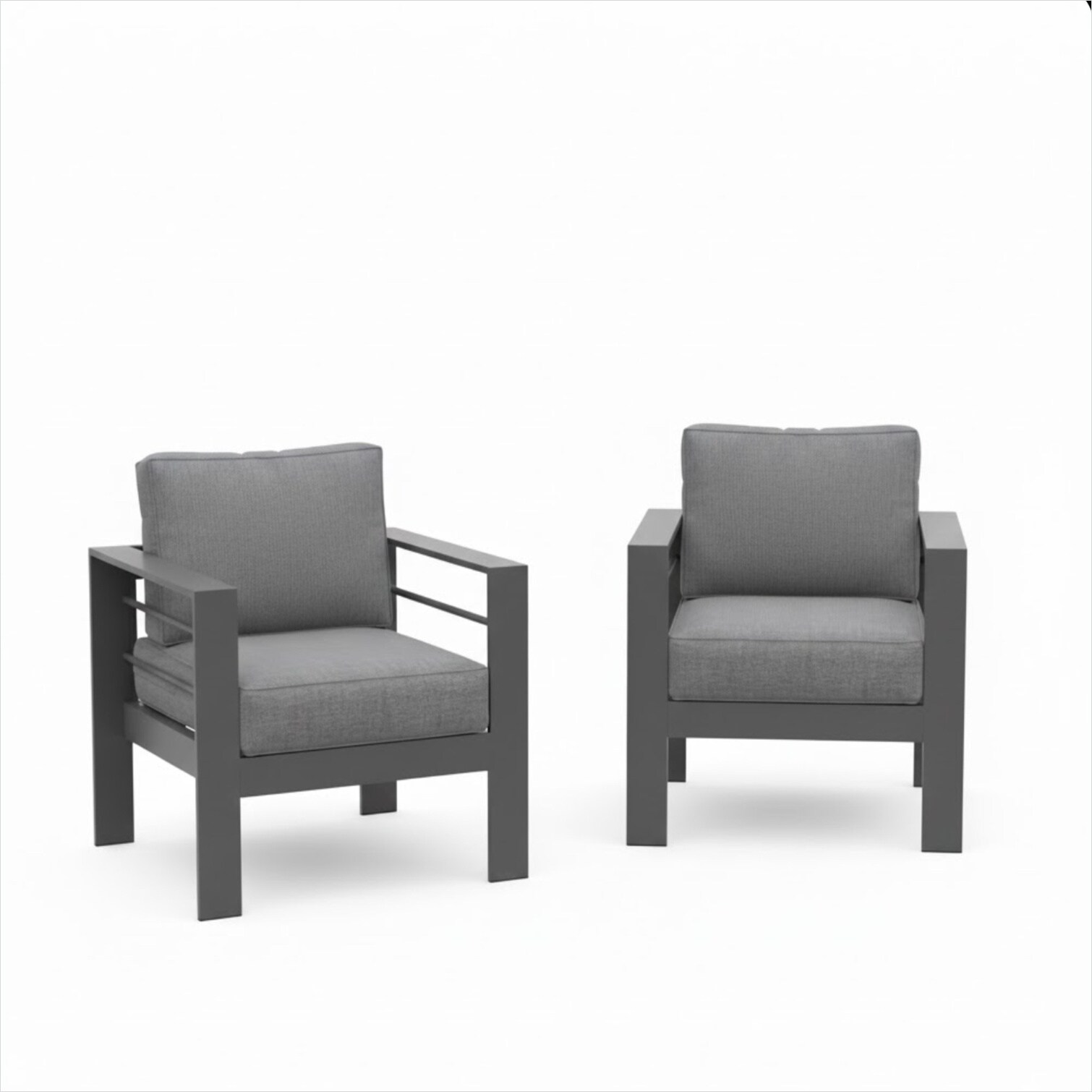 Naturefalls Patio Armchair Set in Classic Gray All-Weather Cast ...