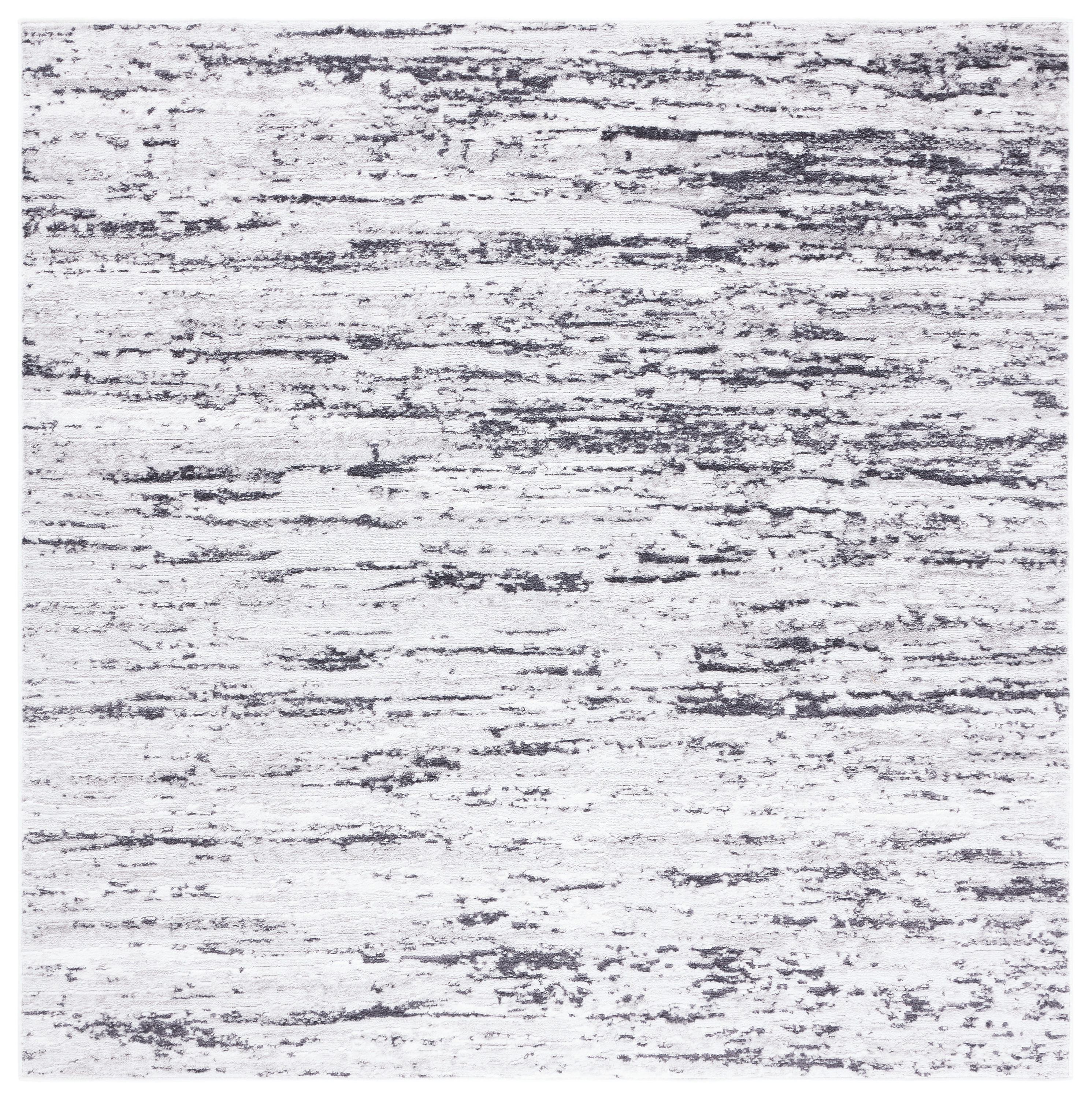 Amelia Light Grey and Charcoal Square Synthetic Area Rug