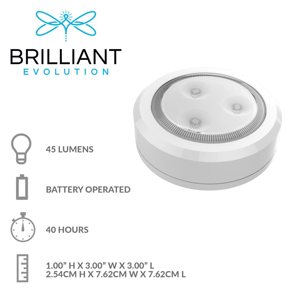 Brilliant Evolution 6-Pack 3.37-in Battery Puck Under Cabinet Lights with  Remote in the Puck Lights department at