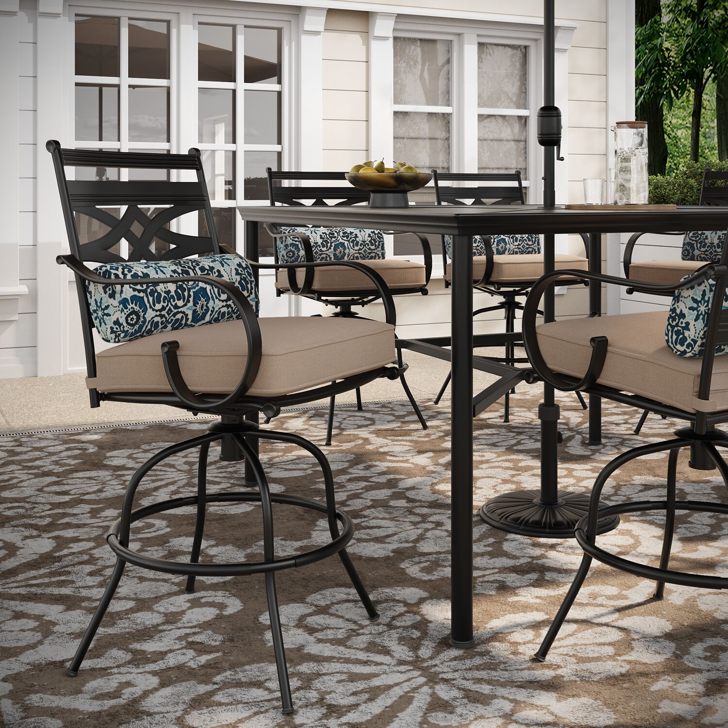Hanover MCLRDN9PCBRSW8-SU-T Patio-Dining-Sets - View #5