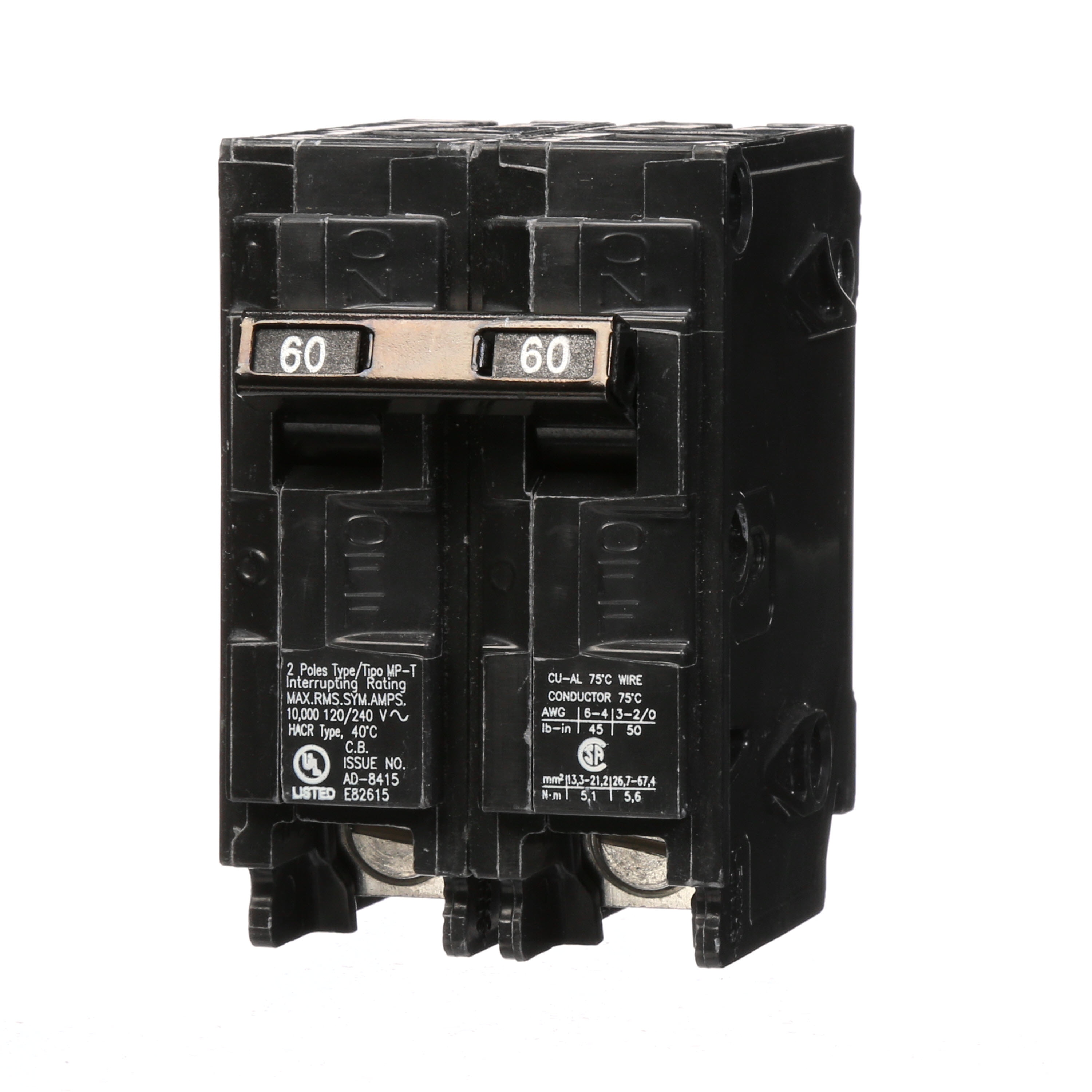 MP260 60-Amp Double Pole Type MP-T Circuit Breaker Murray MP260 60-Amp Double Pole Type MP-T Circuit Breaker Murray