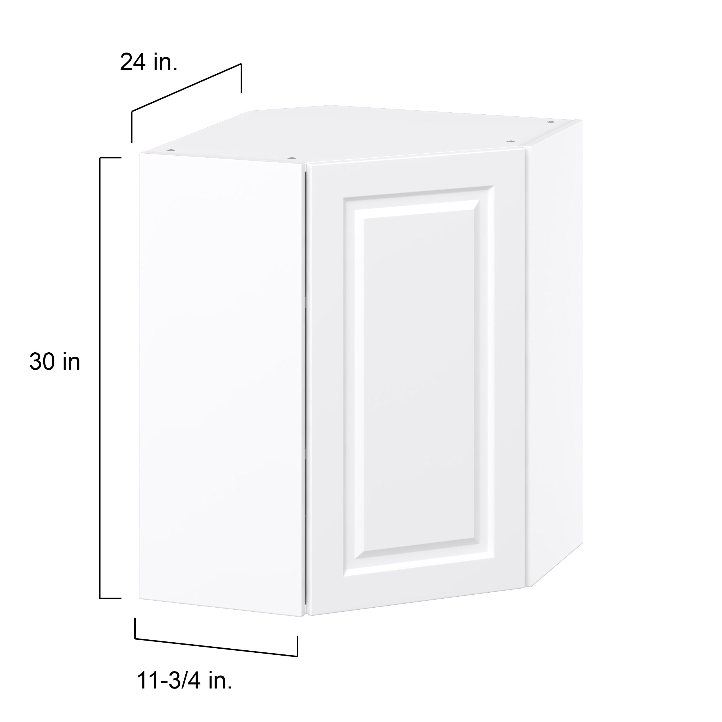 Project Source Cheyenne White 24-in W x 30-in H x 24-in D White Diagonal Corner Wall Ready To Assemble Cabinet (Raised Panel Square Style)