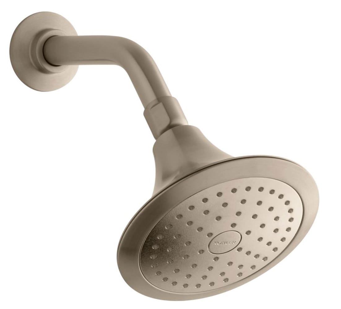 KOHLER 10282-AK-BV Forte 1.0 -Spray Vibrant brushed bronze 5.5000-in Round Fixed Shower Head 2.5 GPM