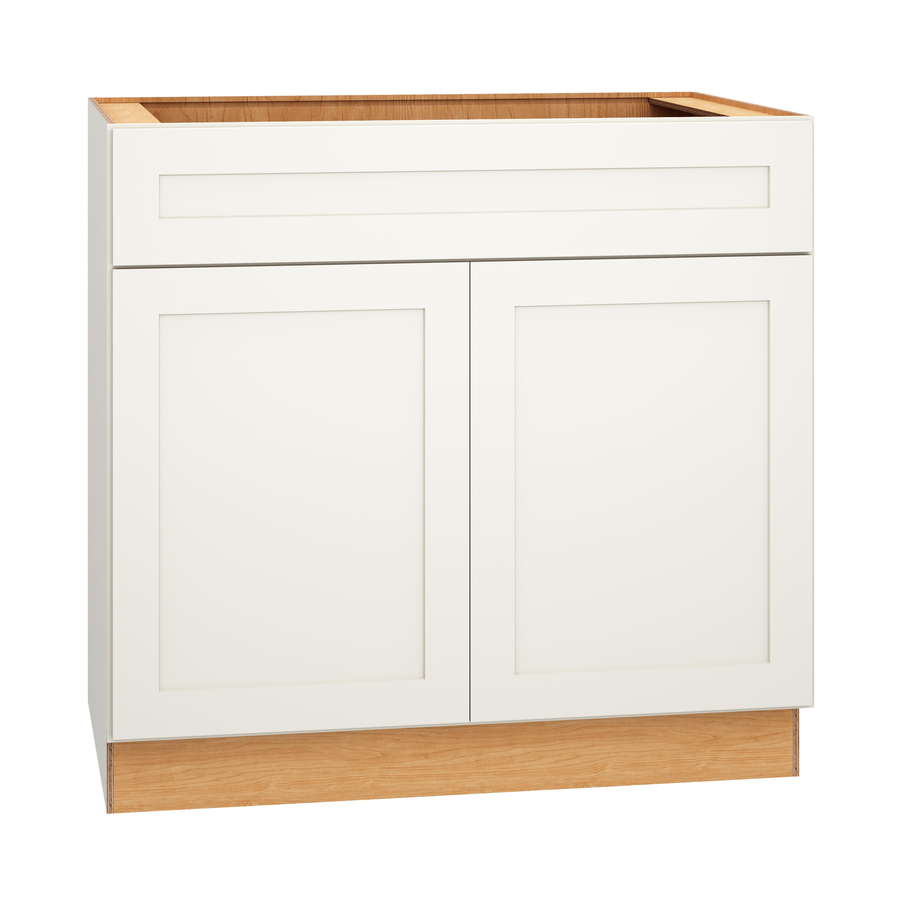 RELIABILT 332 SB36 Pinnacle 36-in W x 34.5-in H x 24-in D White Sink Base Fully assembled Plywood Cabinet (Recessed Panel Shaker)