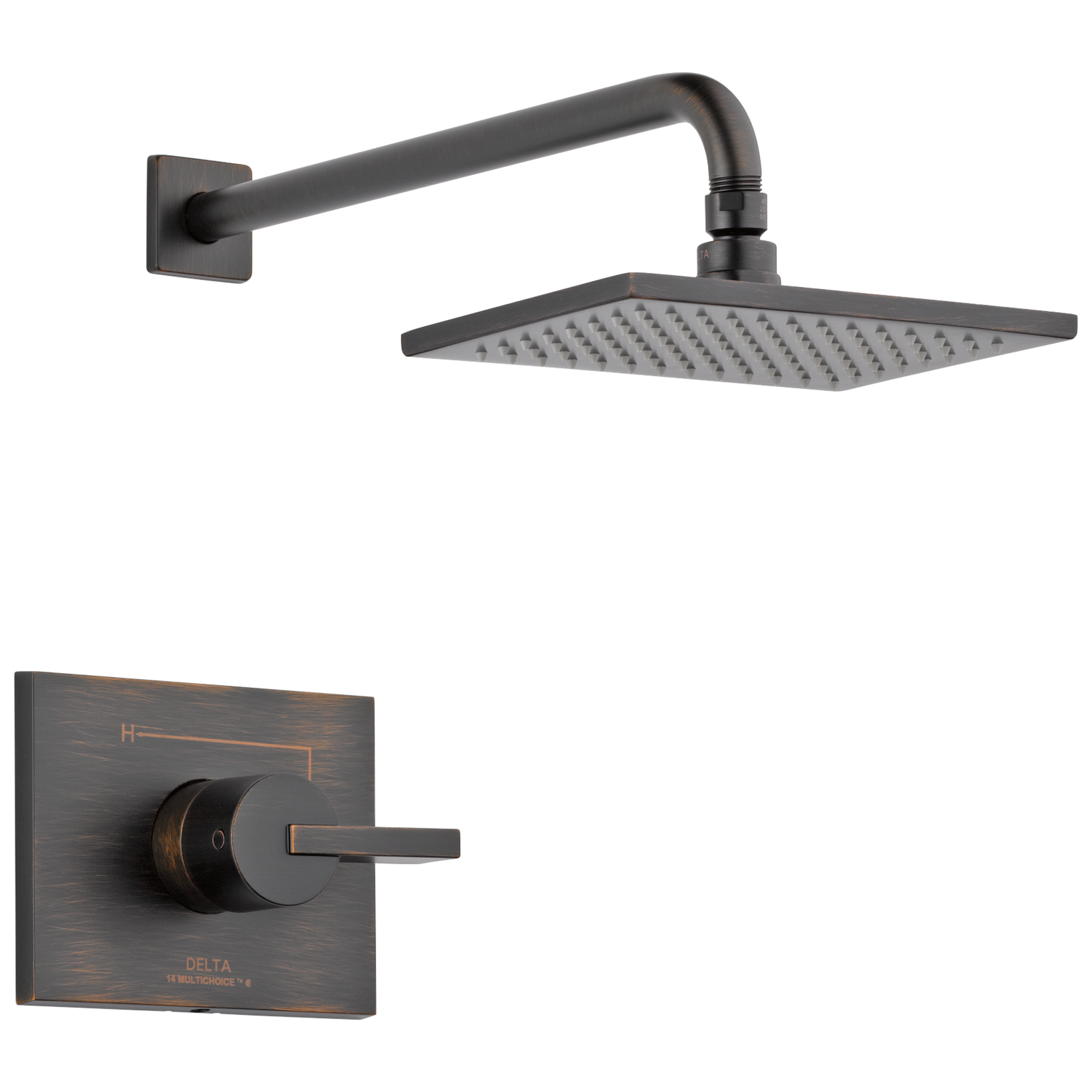 Delta T14253-RB-WE Vero Venetian Bronze 1-handle Single function 5.7000-in Square Shower Faucet