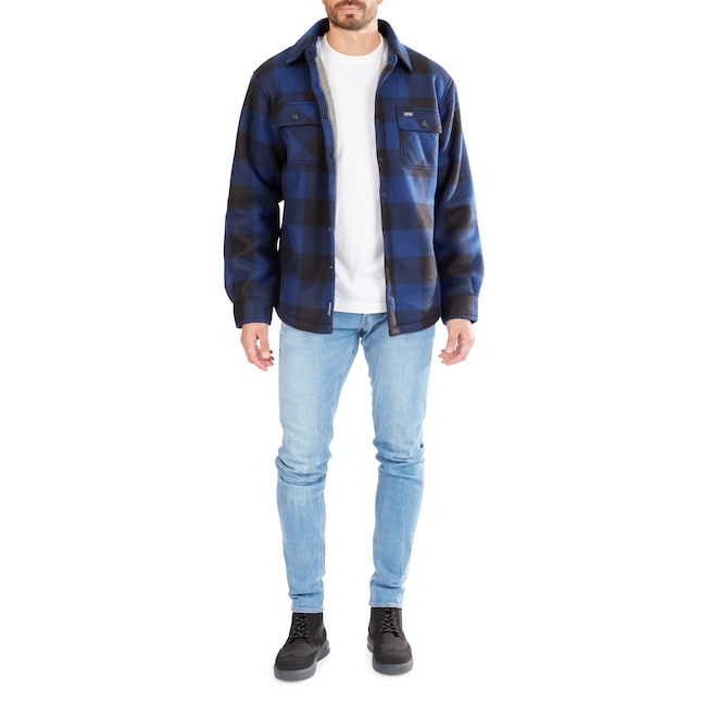 Smith's Workwear Sherpa-Lined Plaid Fleece Shirt Jacket in the Work ...