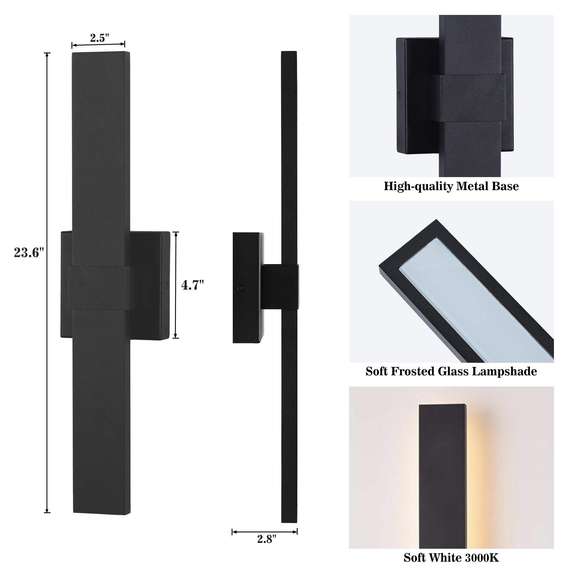 LamQee 06FTL0276BBK Outdoor-Wall-Lighting - View #6