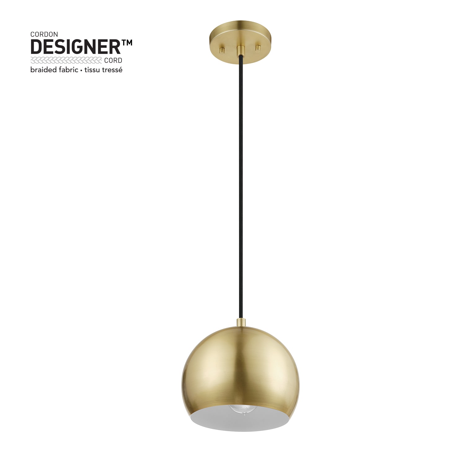 Maya Vintage Glam 8" Mini Globe Pendant in Matte Brass