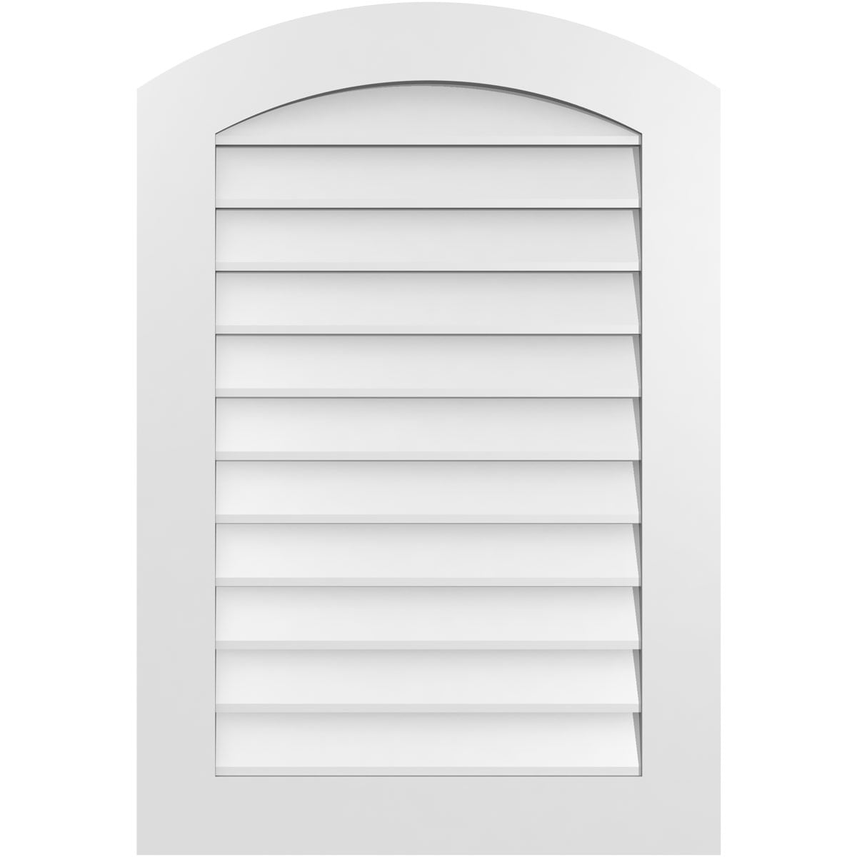 Ekena Millwork GVPAR26X3801SN 26-Inches x 38-Inches Off-white Round top PVC Gable Louver Vent