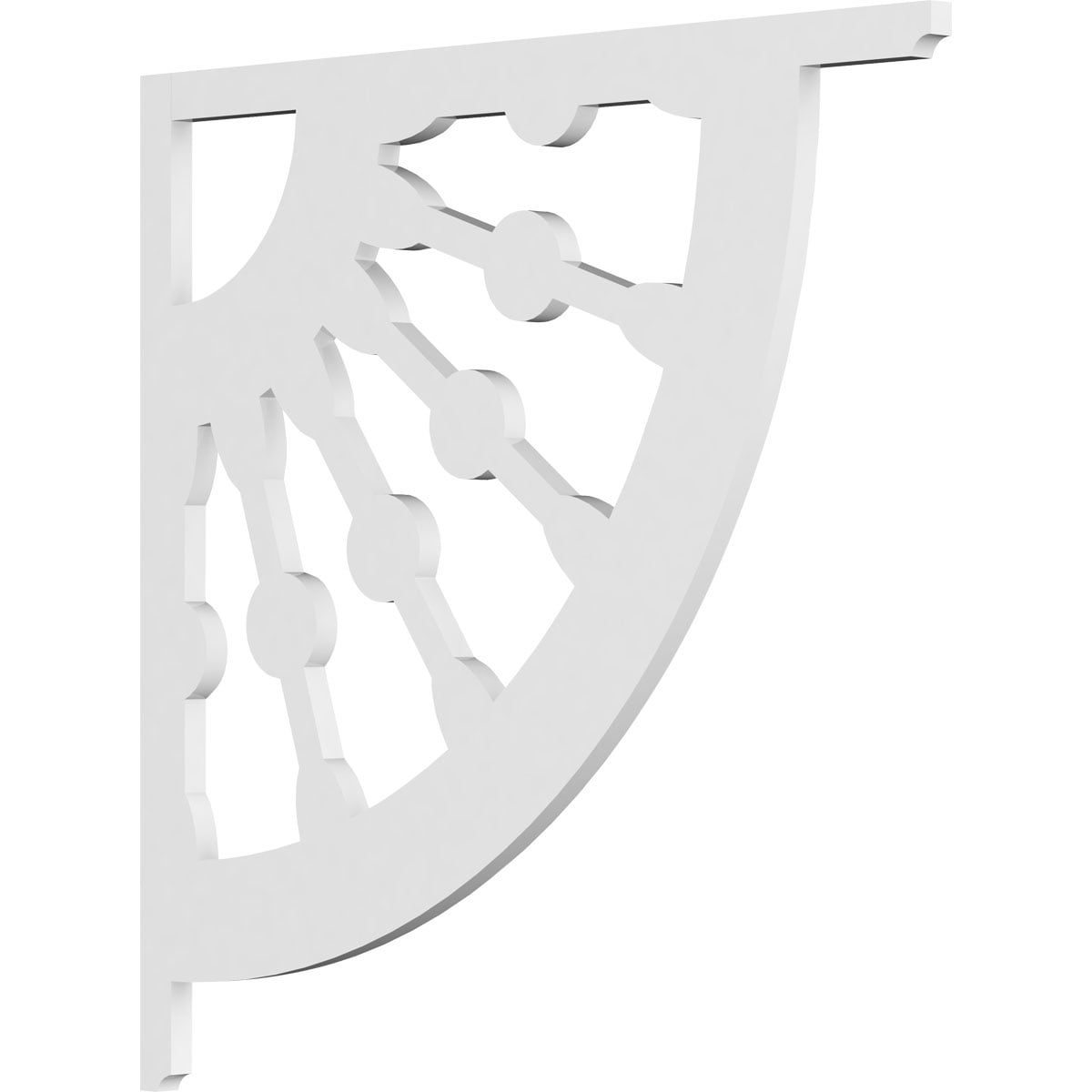 Ekena Millwork BKTP01X22X22CW Classic Wagon Wheel 5/8-in x 22-in x 22-in Off-white PVC Standard bracket