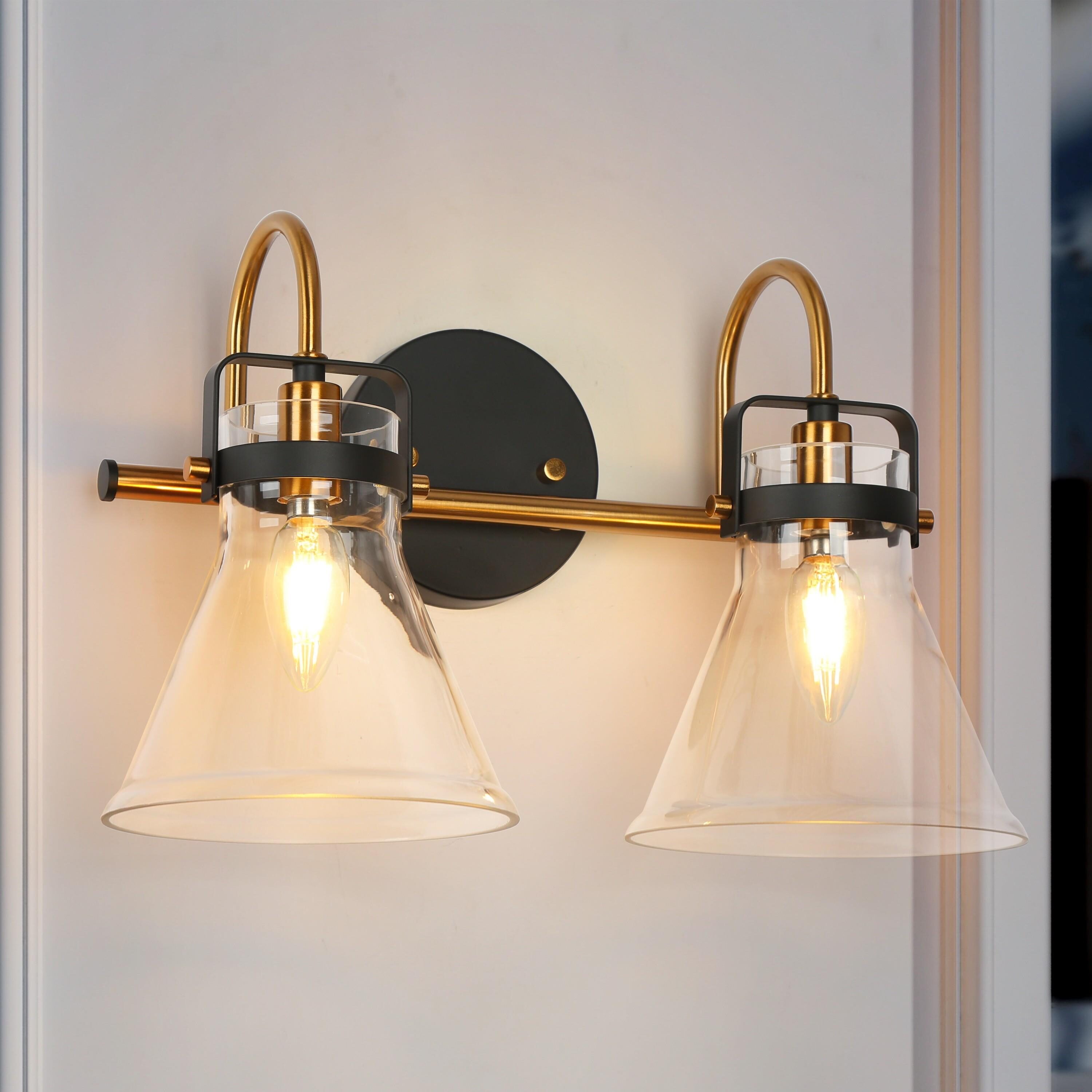 Uolfin JZJRYY-LWS256W2-58 15.3-in 2 -Light Matte Black Modern/contemporary Vanity light bar