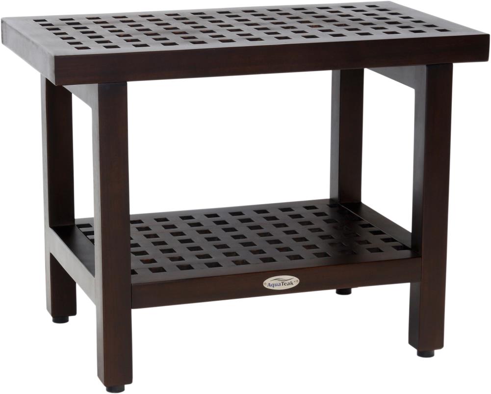 AquaTeak 480-M Mocha Wood Freestanding Shower Chair