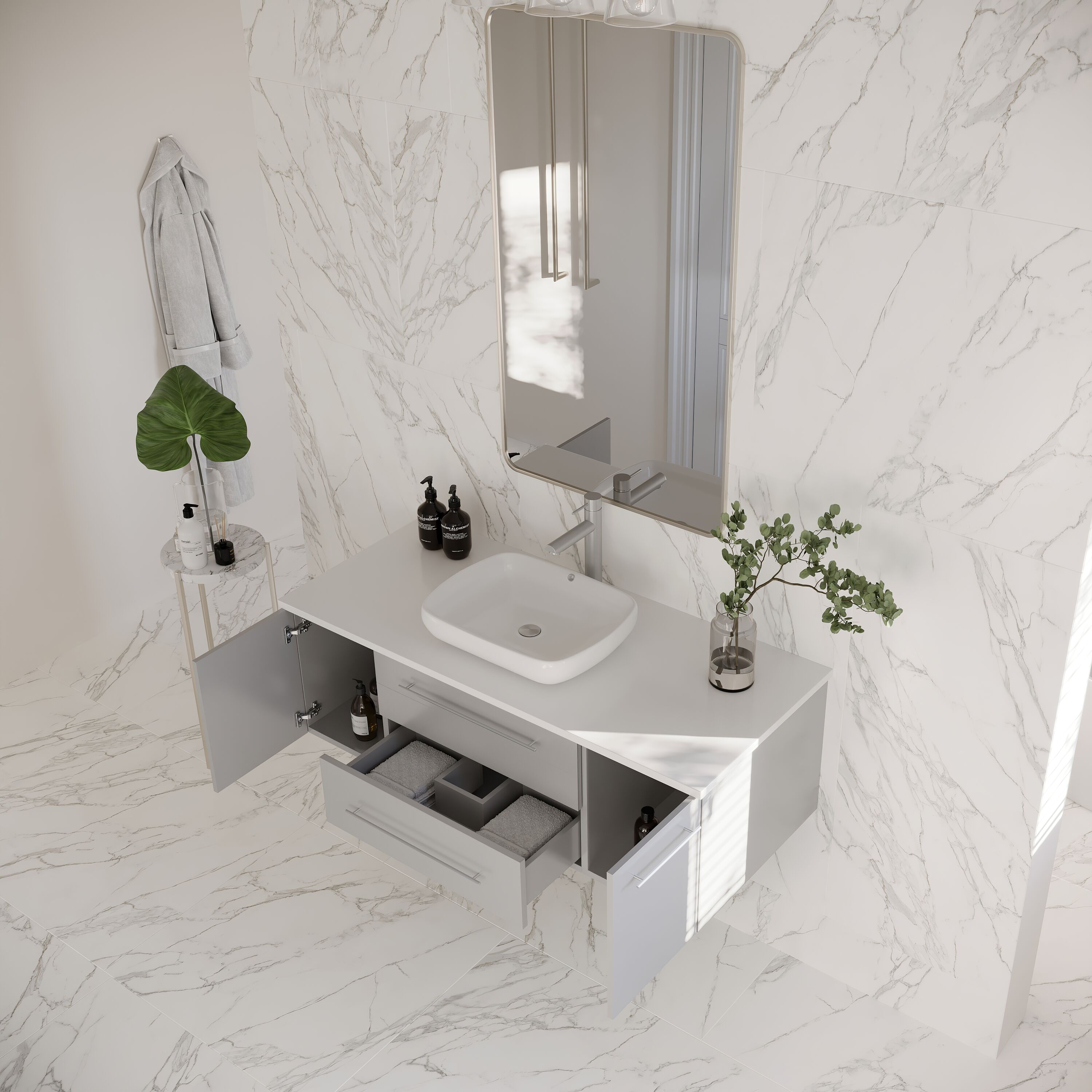 Fresca FCB6148GR-VSL-CWH-V Bath-Vanity-Combo - View #3