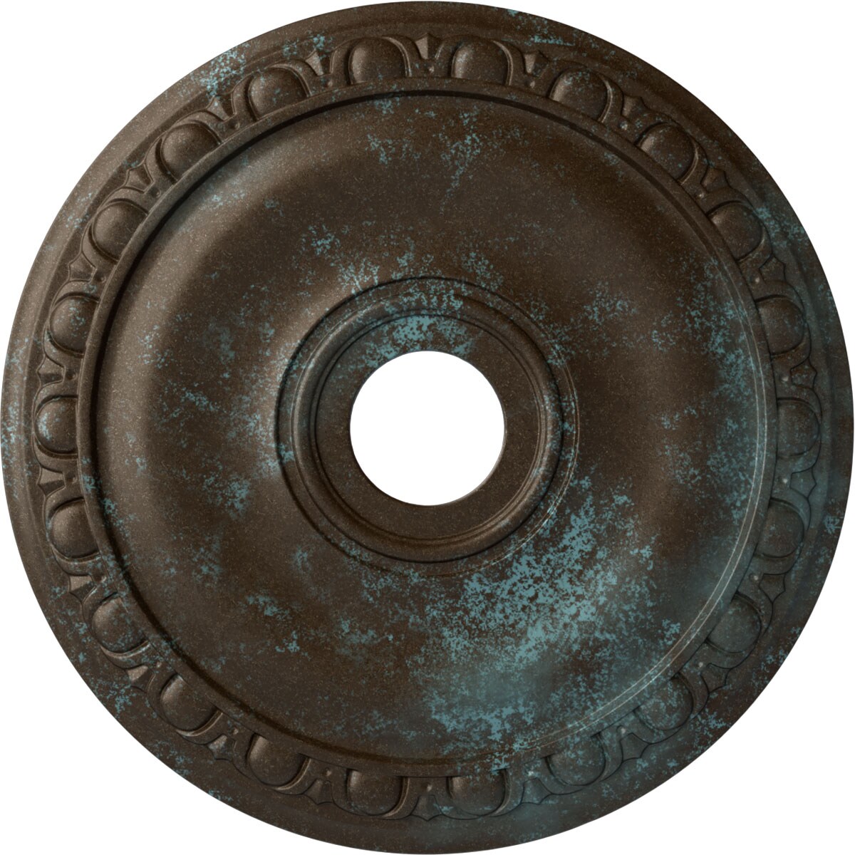 Ekena Millwork CM20JABBS Jackson 20-in W x 20-in L Painted Bronze Blue Patina Polyurethane Whole Ceiling Medallion