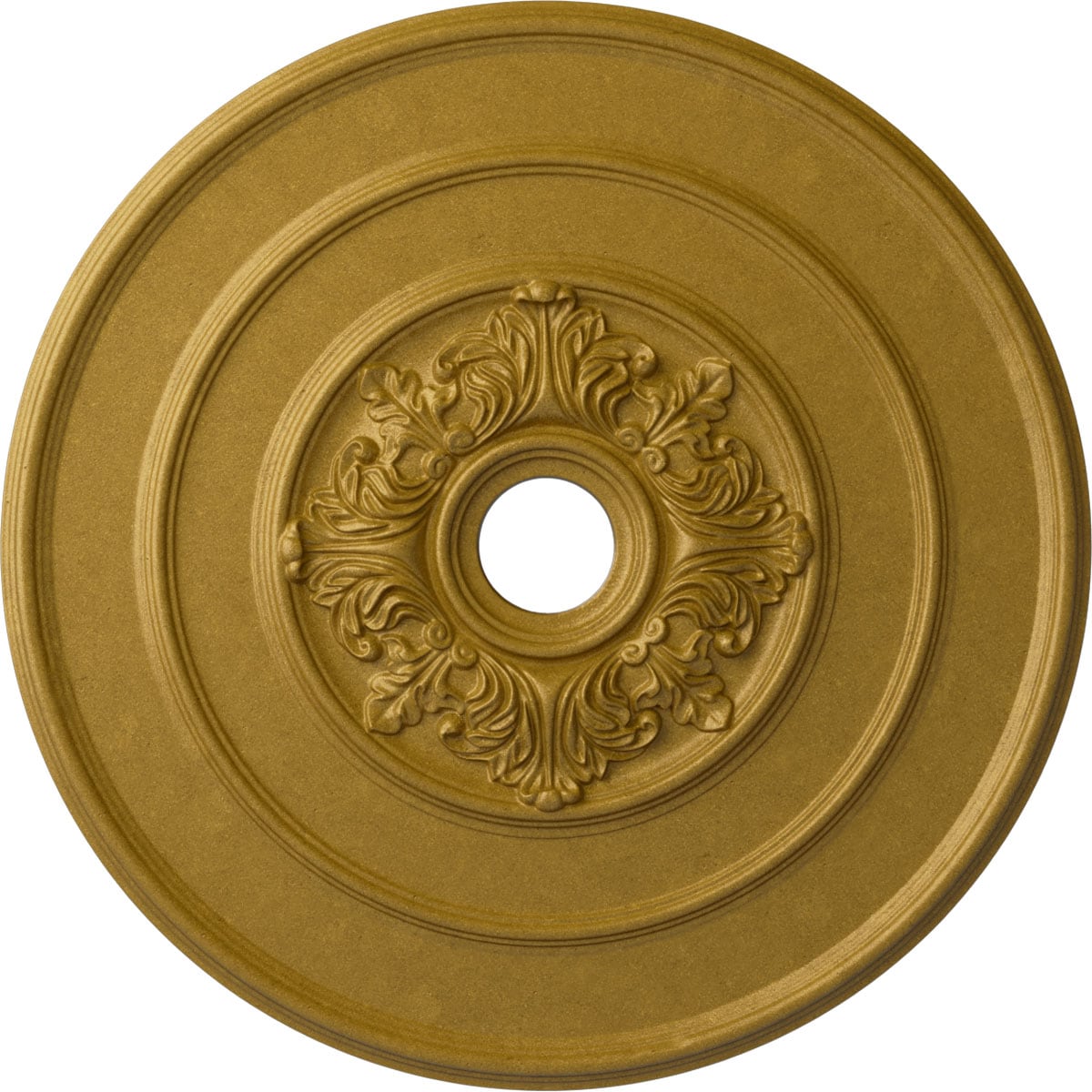Ekena Millwork CM26TAPGS Traditional with Acanthus Leaves 26-in W x 26-in L Painted Pharaohs Gold Polyurethane Whole Ceiling Medallion