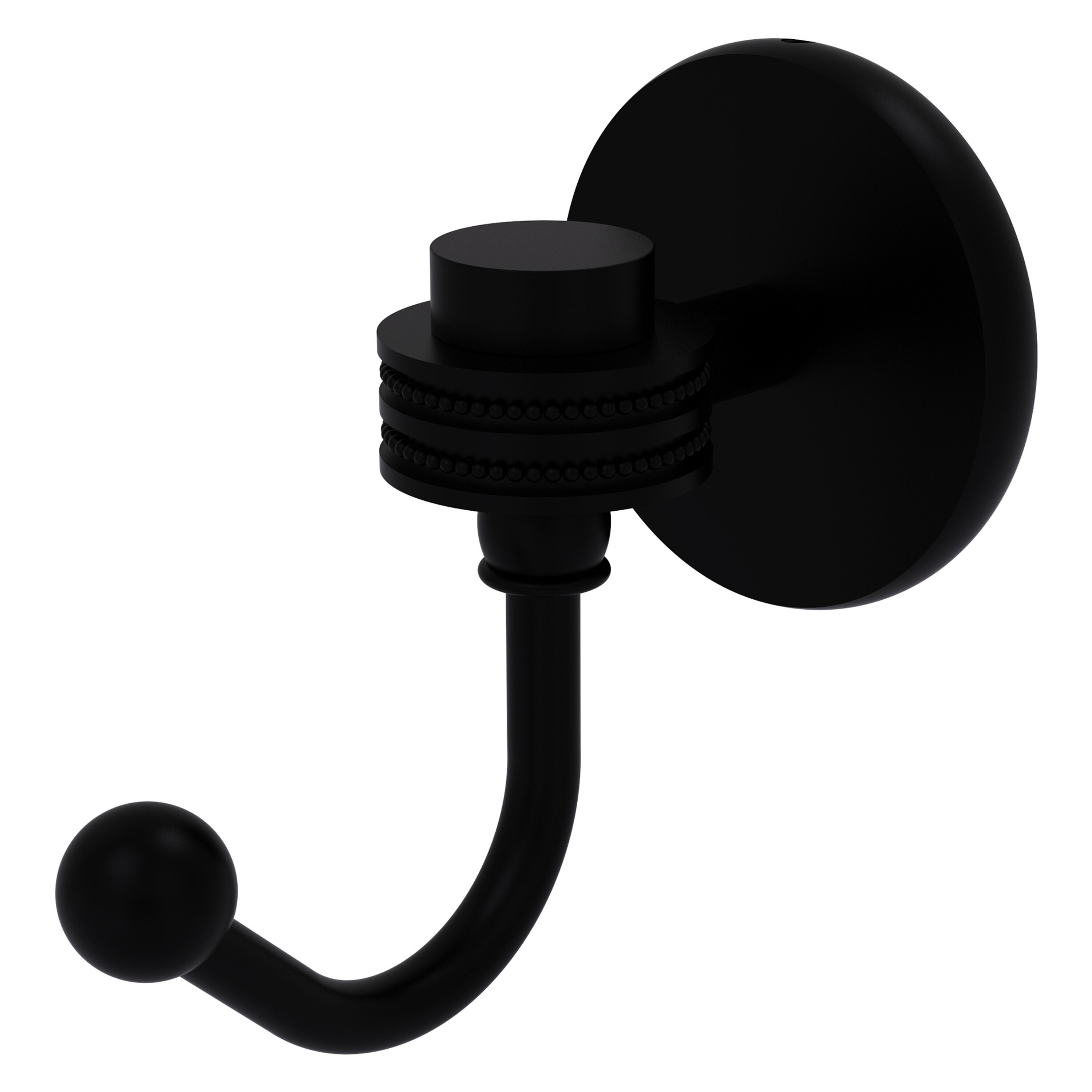 Allied Brass 7120D-BKM Satellite Orbit One Matte Black Single -Hook Wall mount Towel Hook