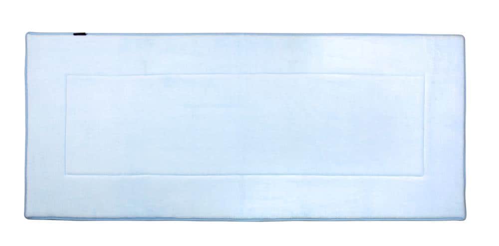 Lavish Home Blue 24 in. x 60 in. Memory Foam Extra Long Bath Mat