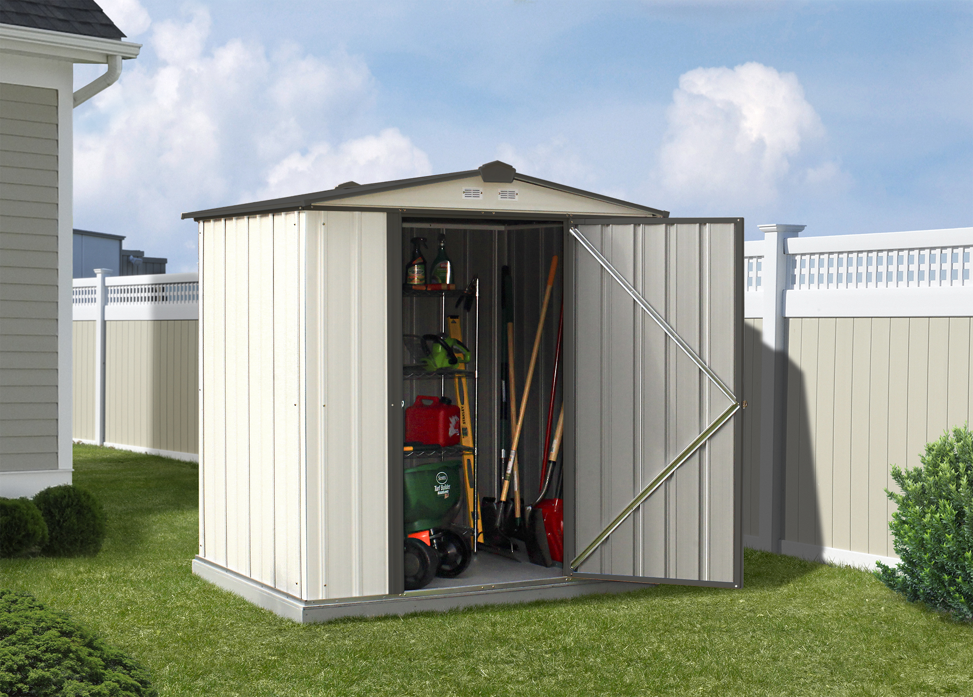 Arrow 6-ft X 5-ft EZEE Shed Galvanized Steel Storage Shed In The Metal ...