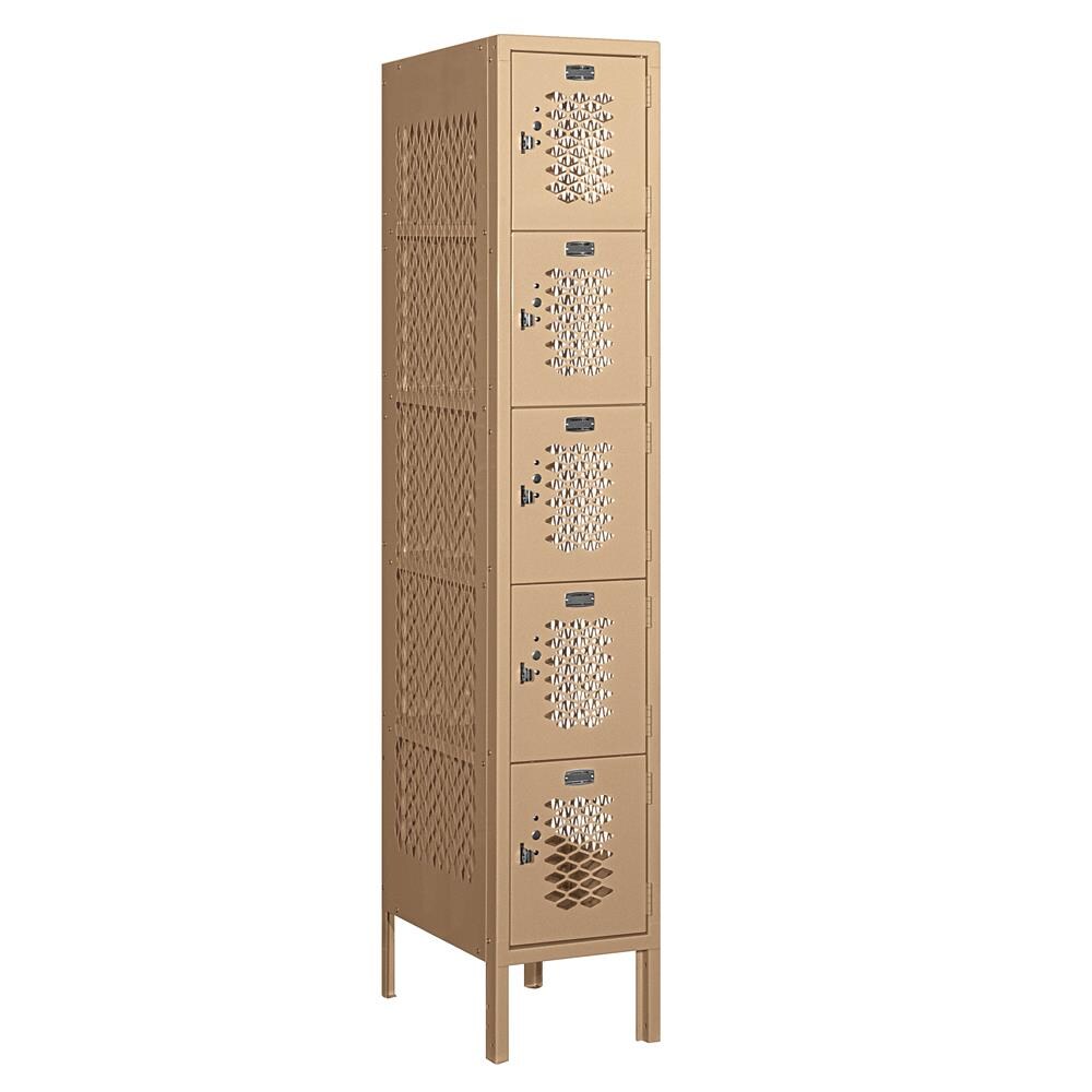 SALSBURY INDUSTRIES 75158TN-U 75000 Series 12" Wide Five Tier Box Style Vented Metal Locker 12-Inches W x 66-Inches H x 18-Inches D Steel Full Storage Lockers