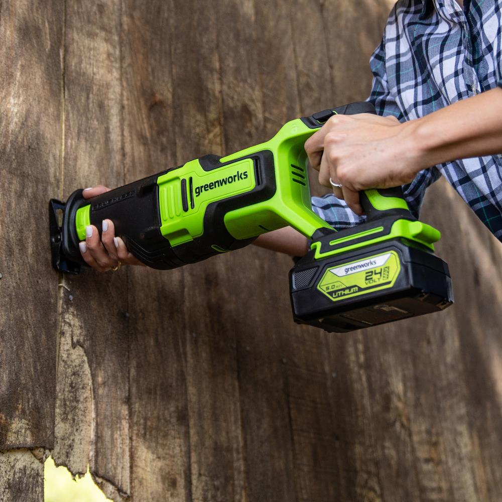 Greenworks 24-volt Variable Speed Brushless Cordless Reciprocating Saw  (Bare Tool) in the Reciprocating Saws department at